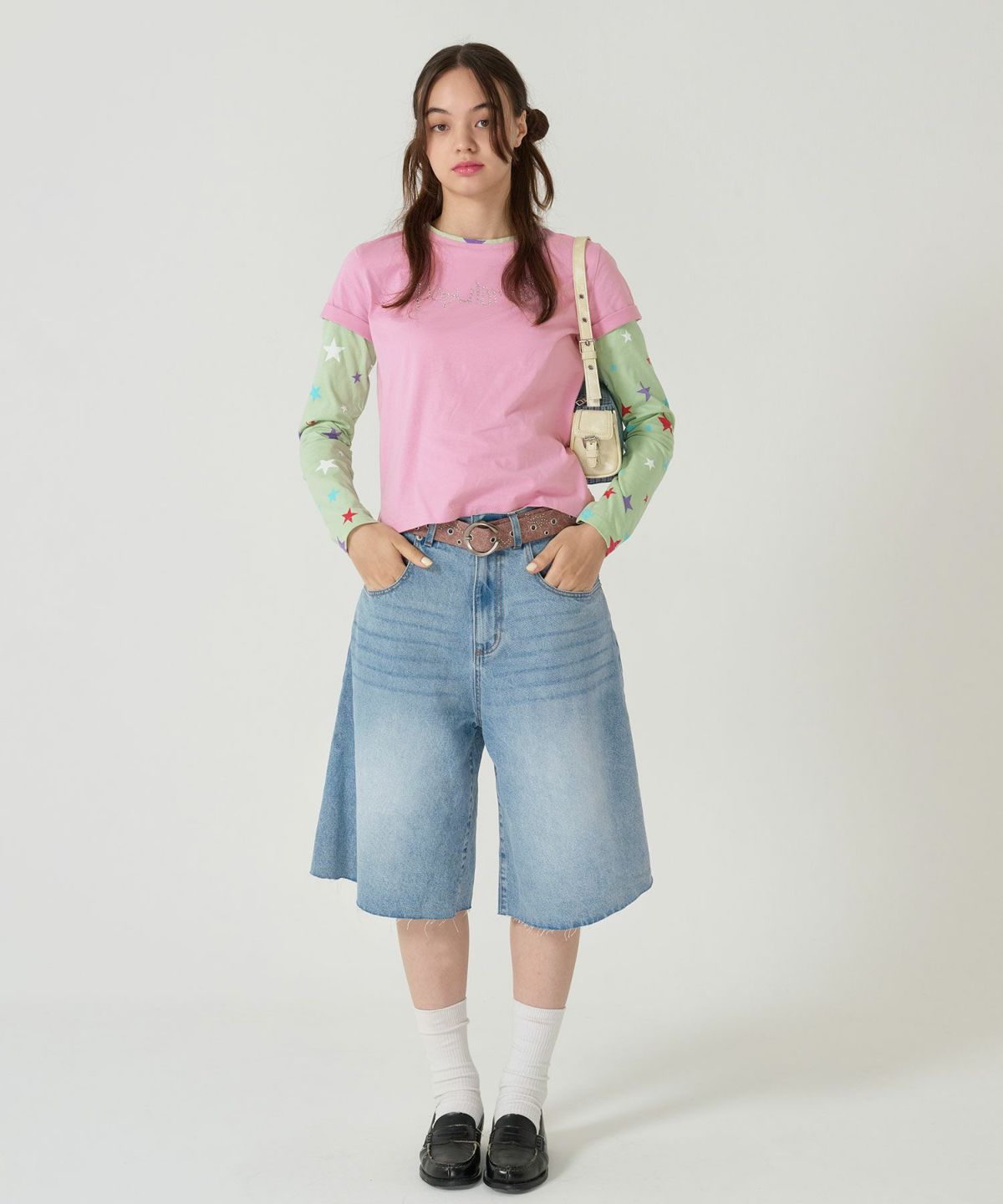 ハーフ/デニム/パンツ/ブルー