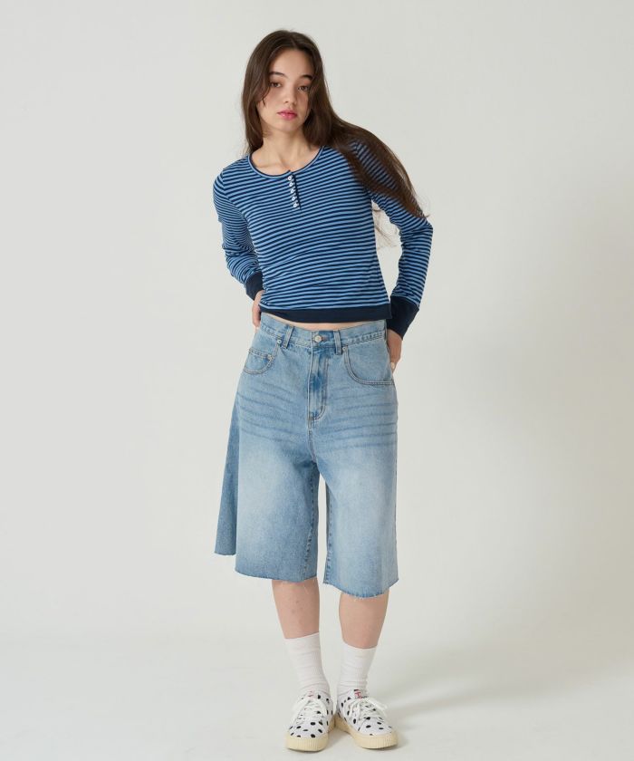 ハーフ/デニム/パンツ/ブルー