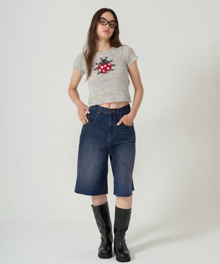 ハーフ/デニム/パンツ/ネイビー