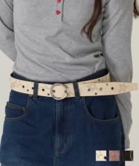 スタッズ/ベルト/ブラウン