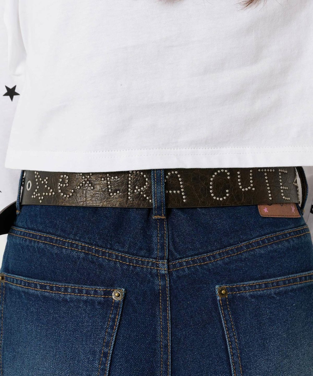 スタッズ/ベルト/ブラウン