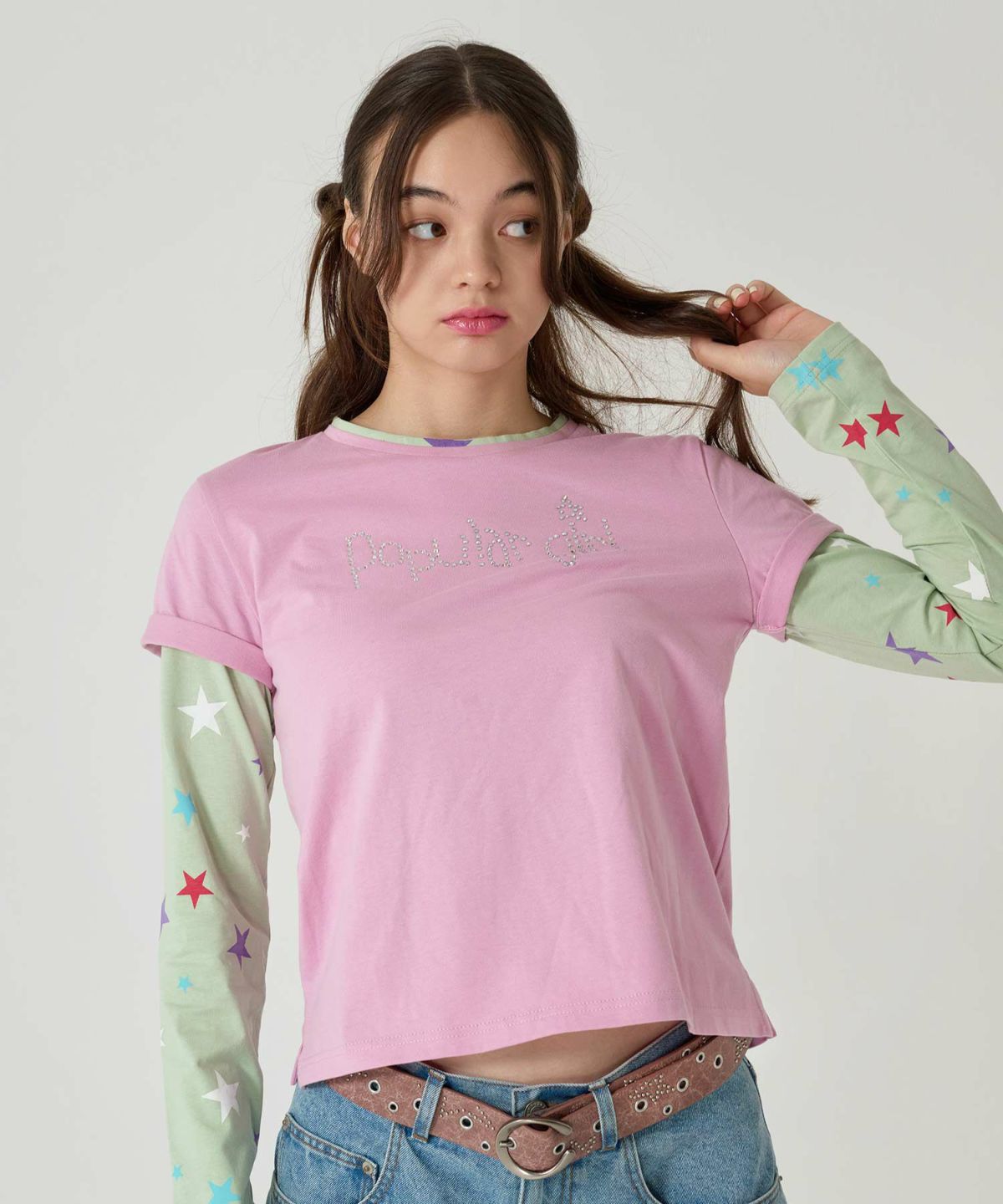 スタッズ/ベルト/ピンク