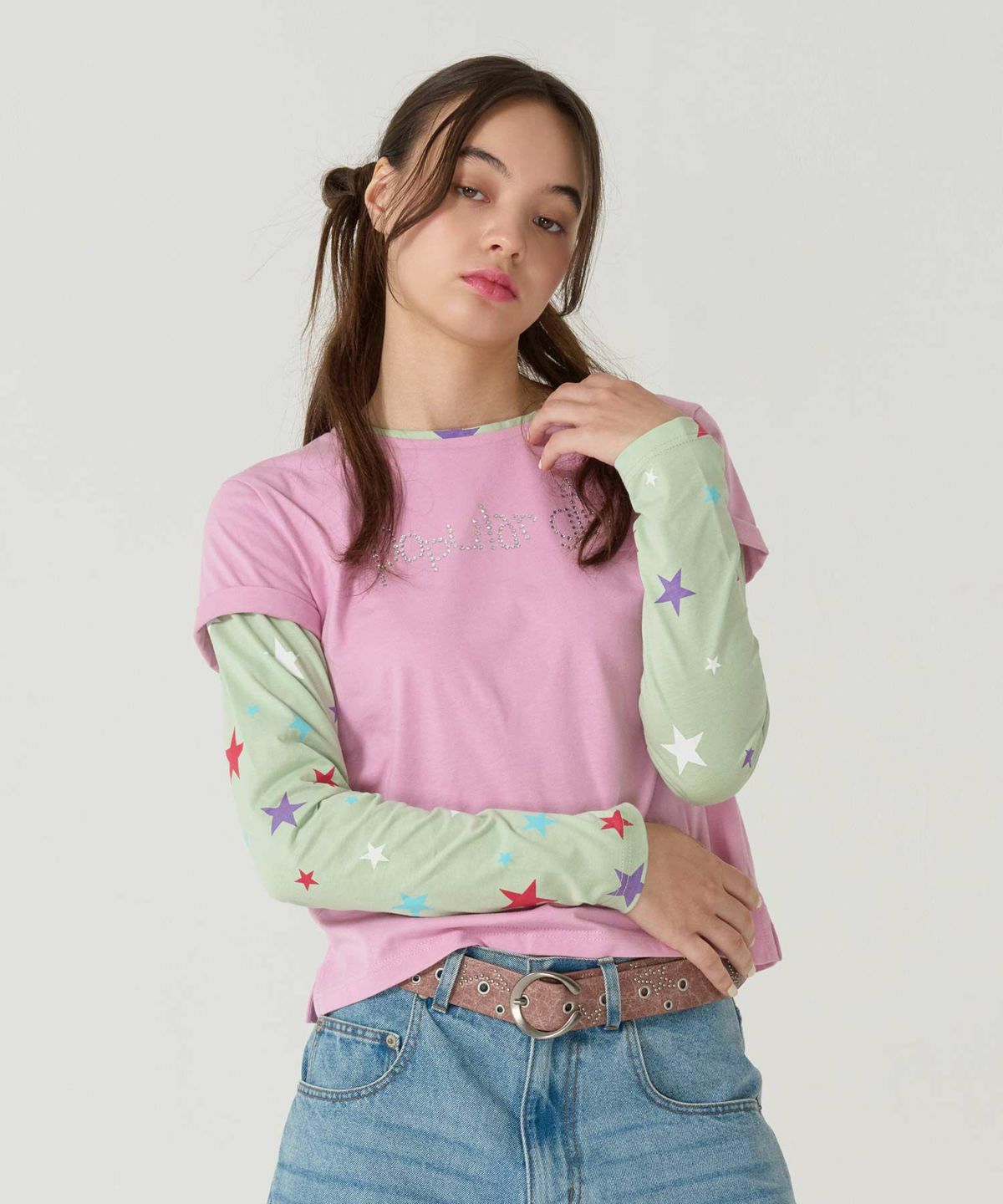 スタッズ/ベルト/ピンク