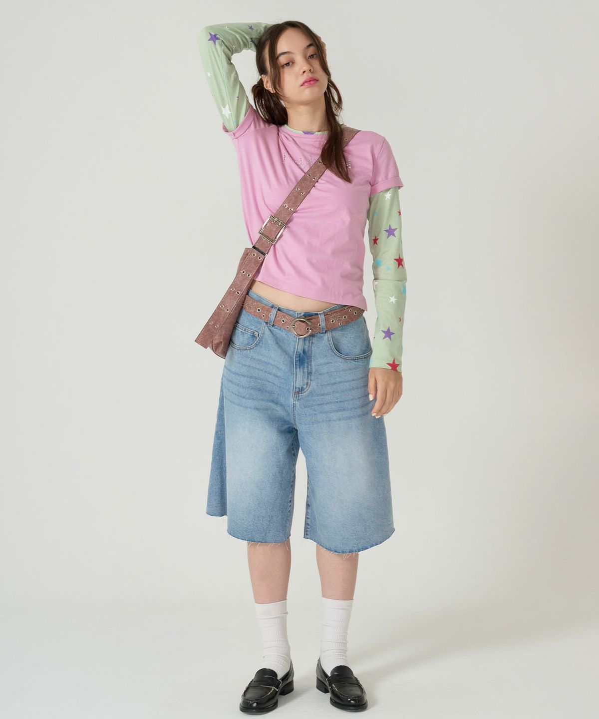 スタッズ/ベルト/ピンク