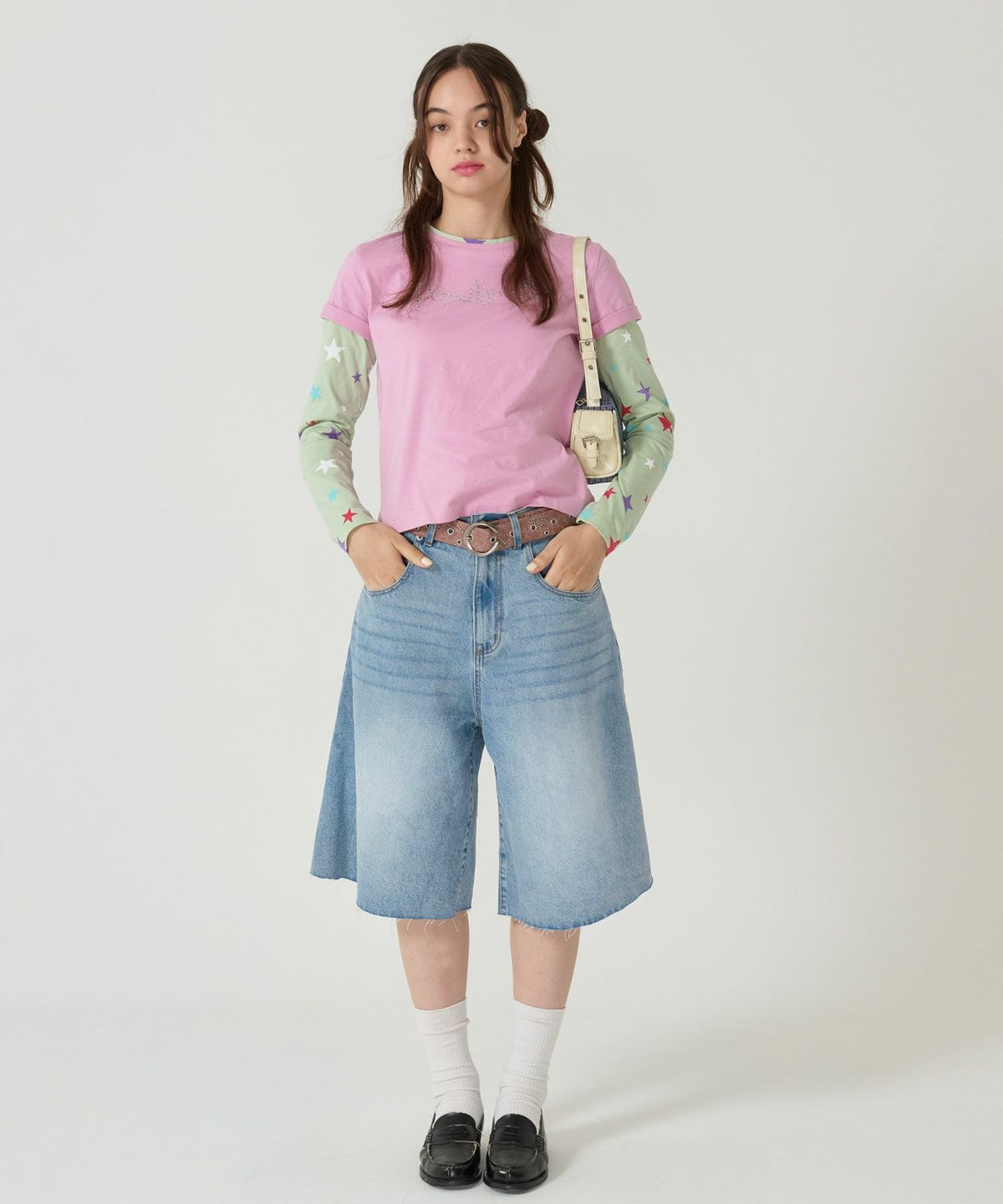 スタッズ/ベルト/ピンク