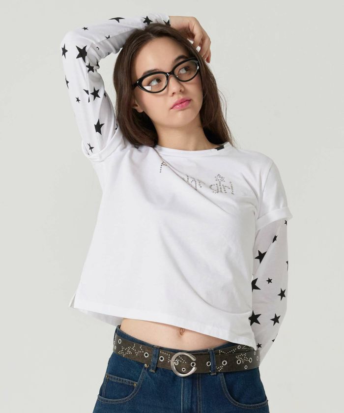 スタッズ/ベルト/ブラウン/ピンク