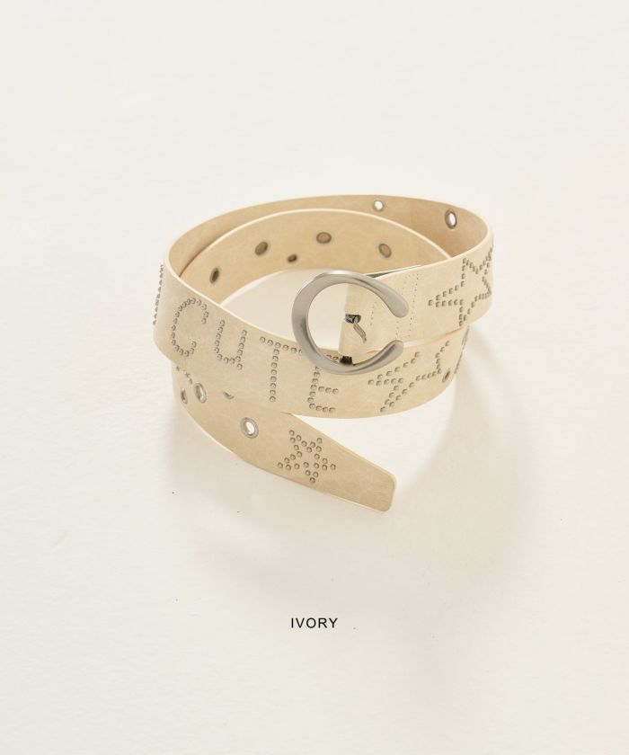 スタッズ/ベルト/ブラウン/ピンク