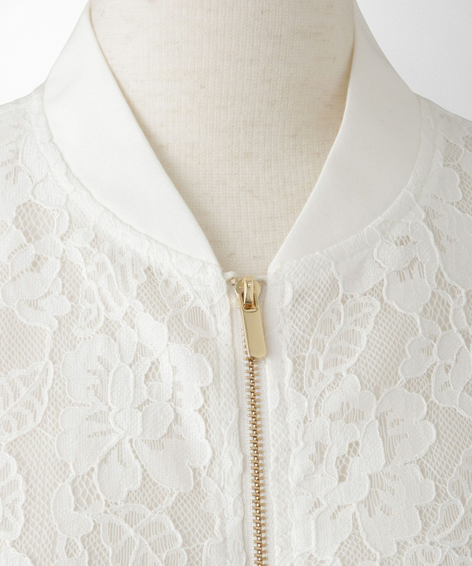 レース シアー ブルゾン シンプル レース ブルゾン アウター オフィス 冷房対策 ホワイト/ブラック/M/長袖