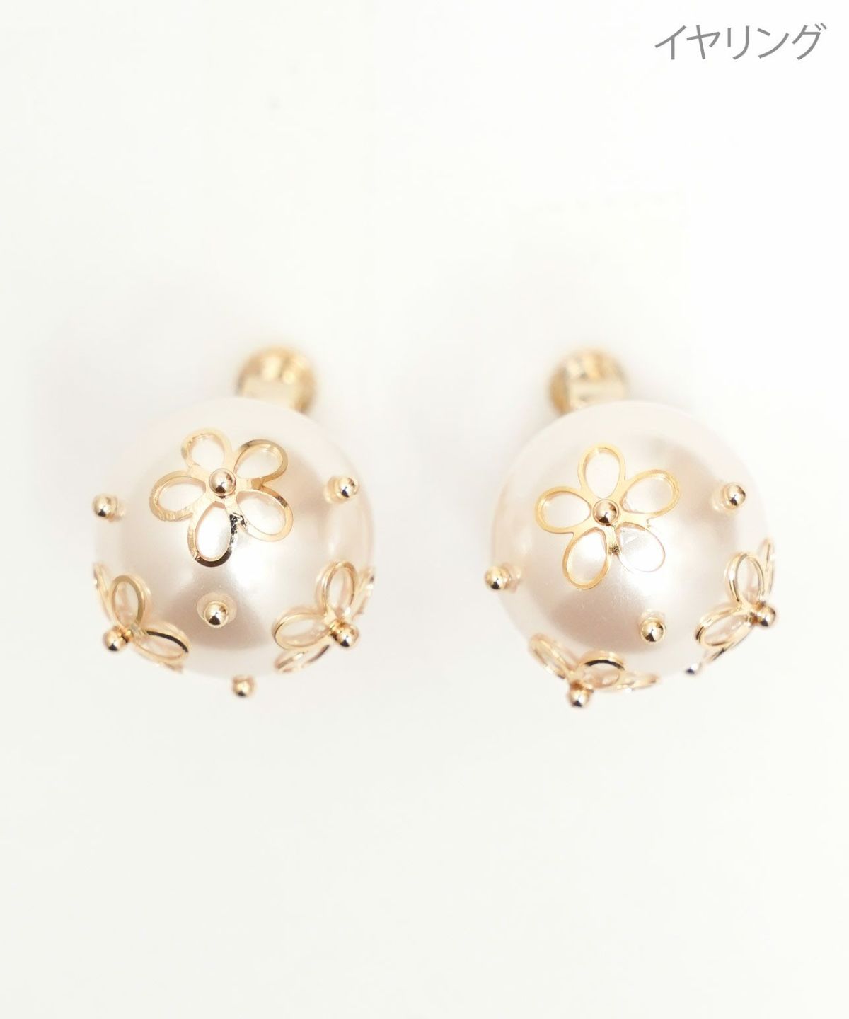 シースルー フラワー パール ピアス イヤリング See Through Flower Pearl Pierce Earring