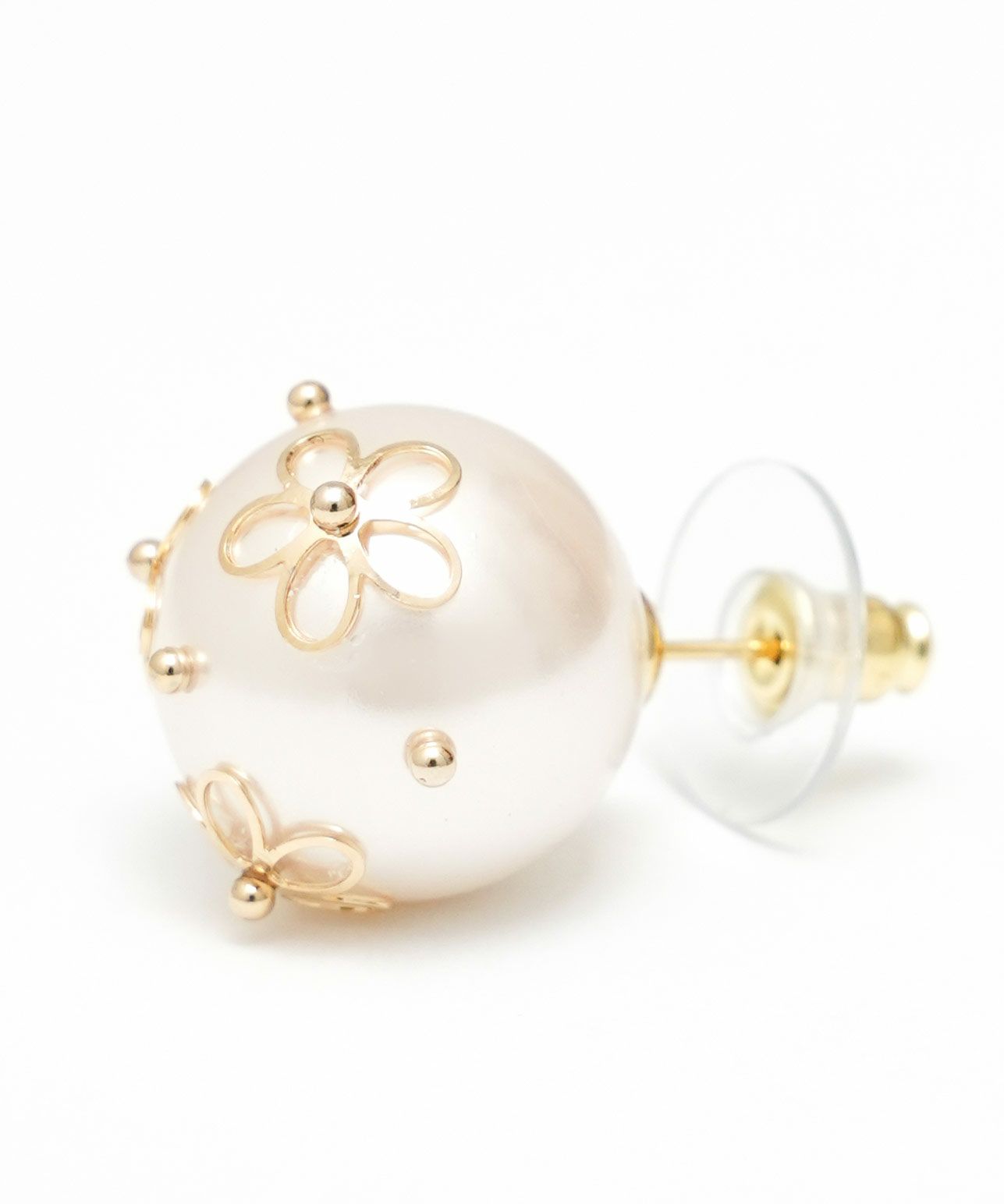 シースルー フラワー パール ピアス イヤリング See Through Flower Pearl Pierce Earring