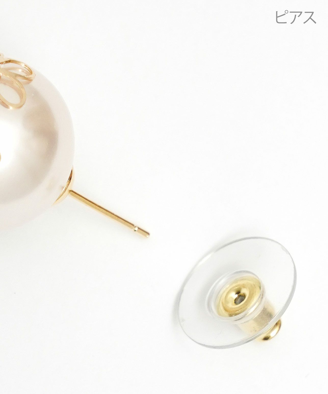 シースルー フラワー パール ピアス イヤリング See Through Flower Pearl Pierce Earring