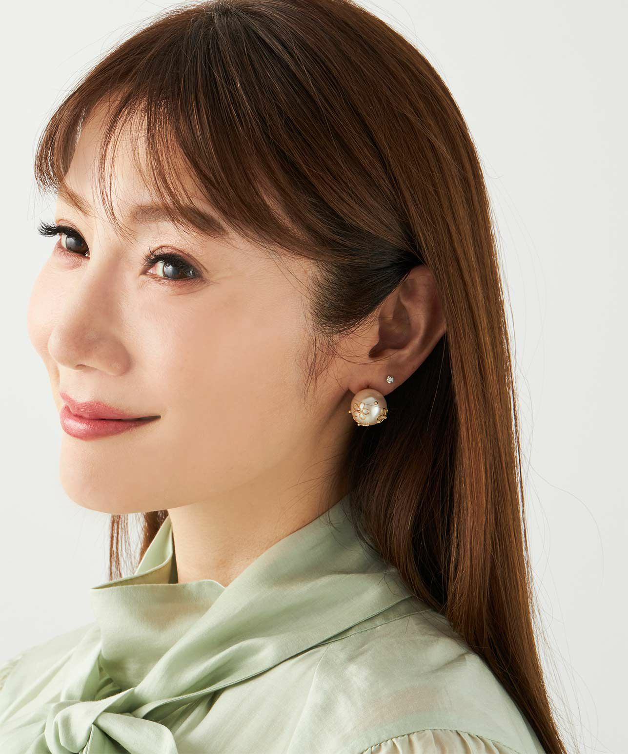 シースルー フラワー パール ピアス イヤリング See Through Flower Pearl Pierce Earring