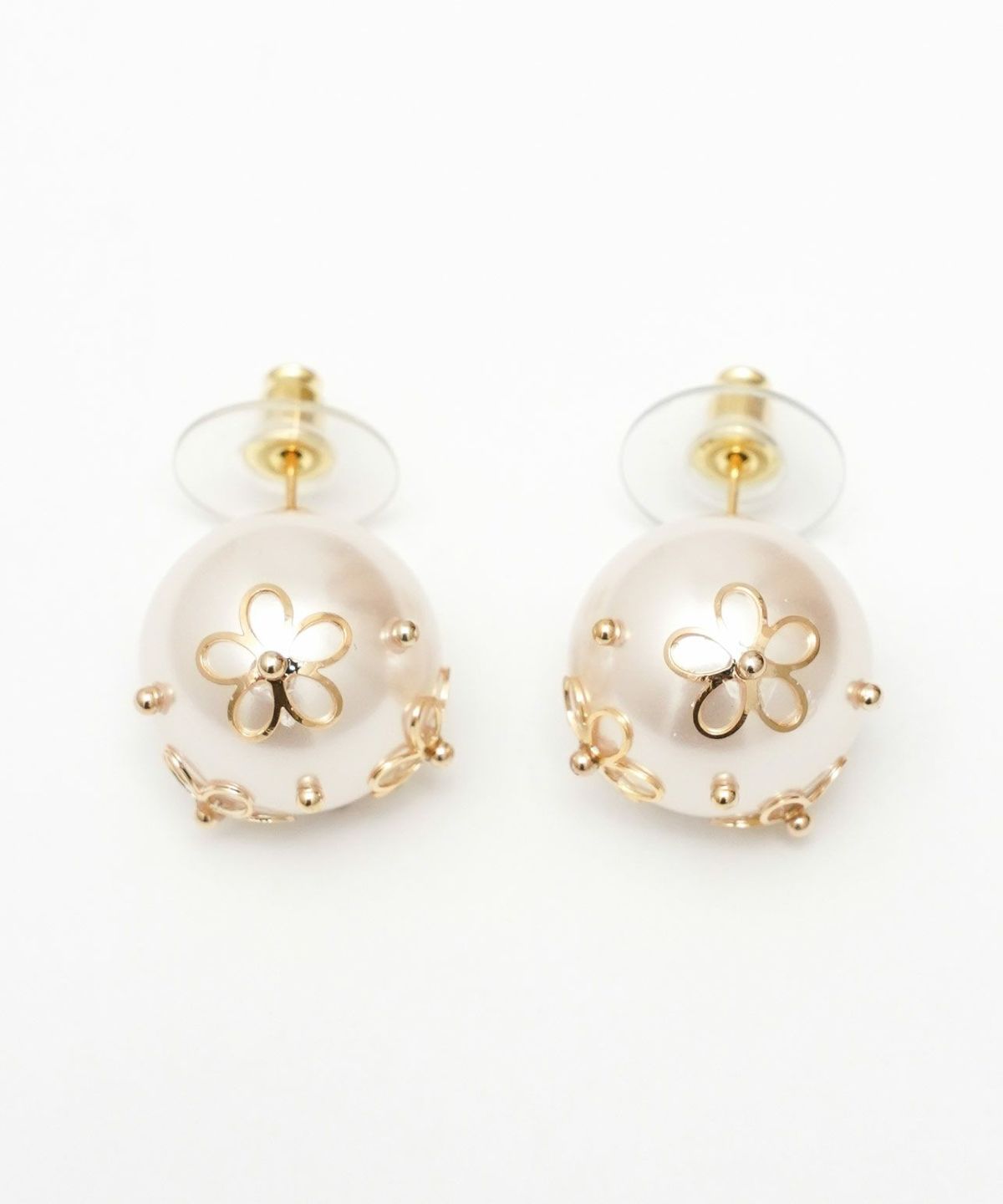 シースルー フラワー パール ピアス イヤリング See Through Flower Pearl Pierce Earring