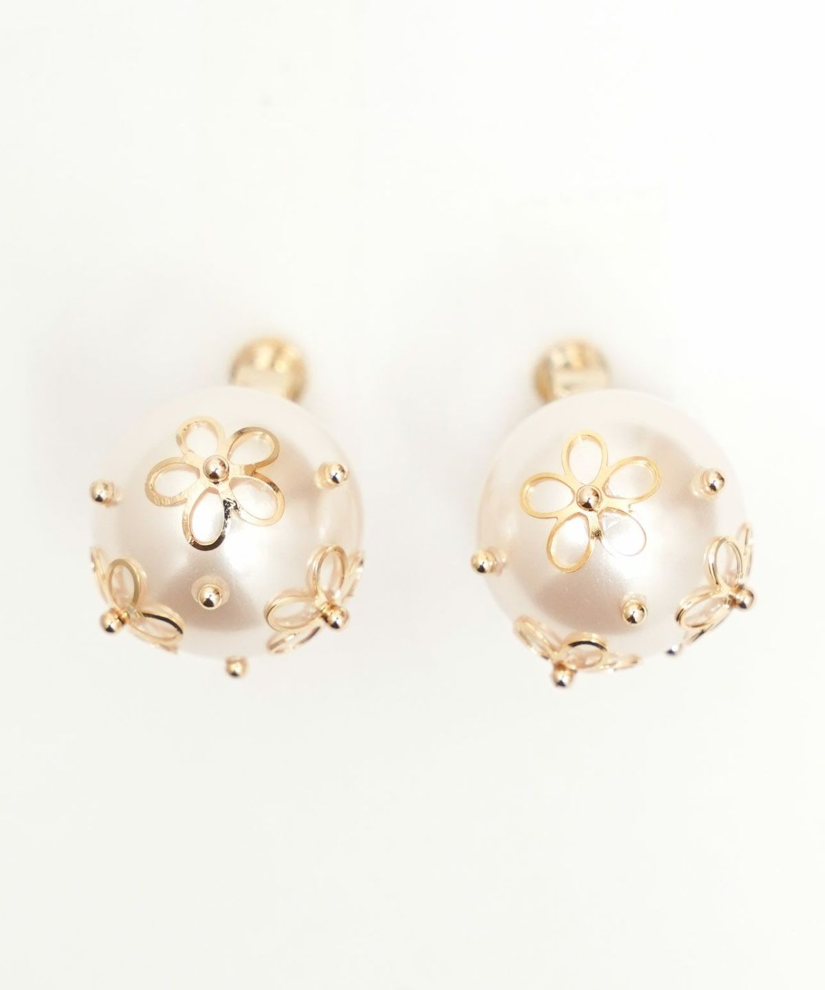 シースルー フラワー パール ピアス イヤリング See Through Flower Pearl Pierce Earring
