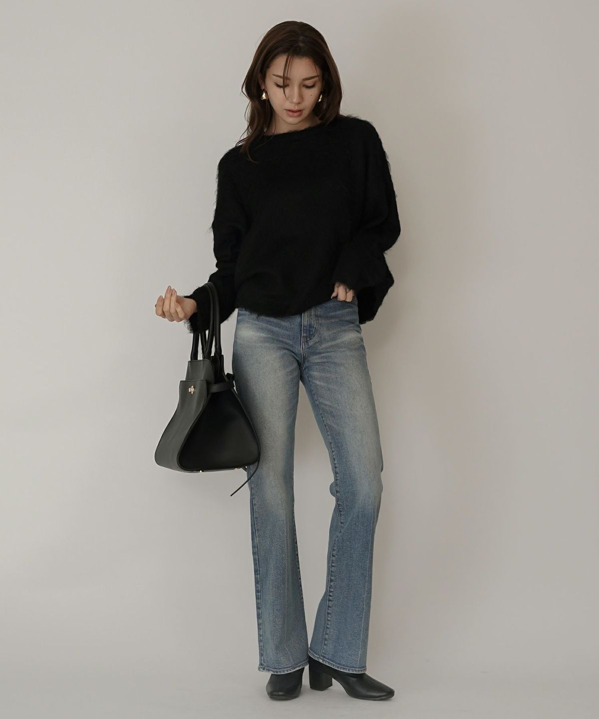 モテニット ふわふわニット モヘア デートコーデ ディナー クリスマス あざと可愛い オーバーサイズ モヘア セーター シャギーニット 韓国風 綺麗め 細見え カジュアル KINO THE KEI