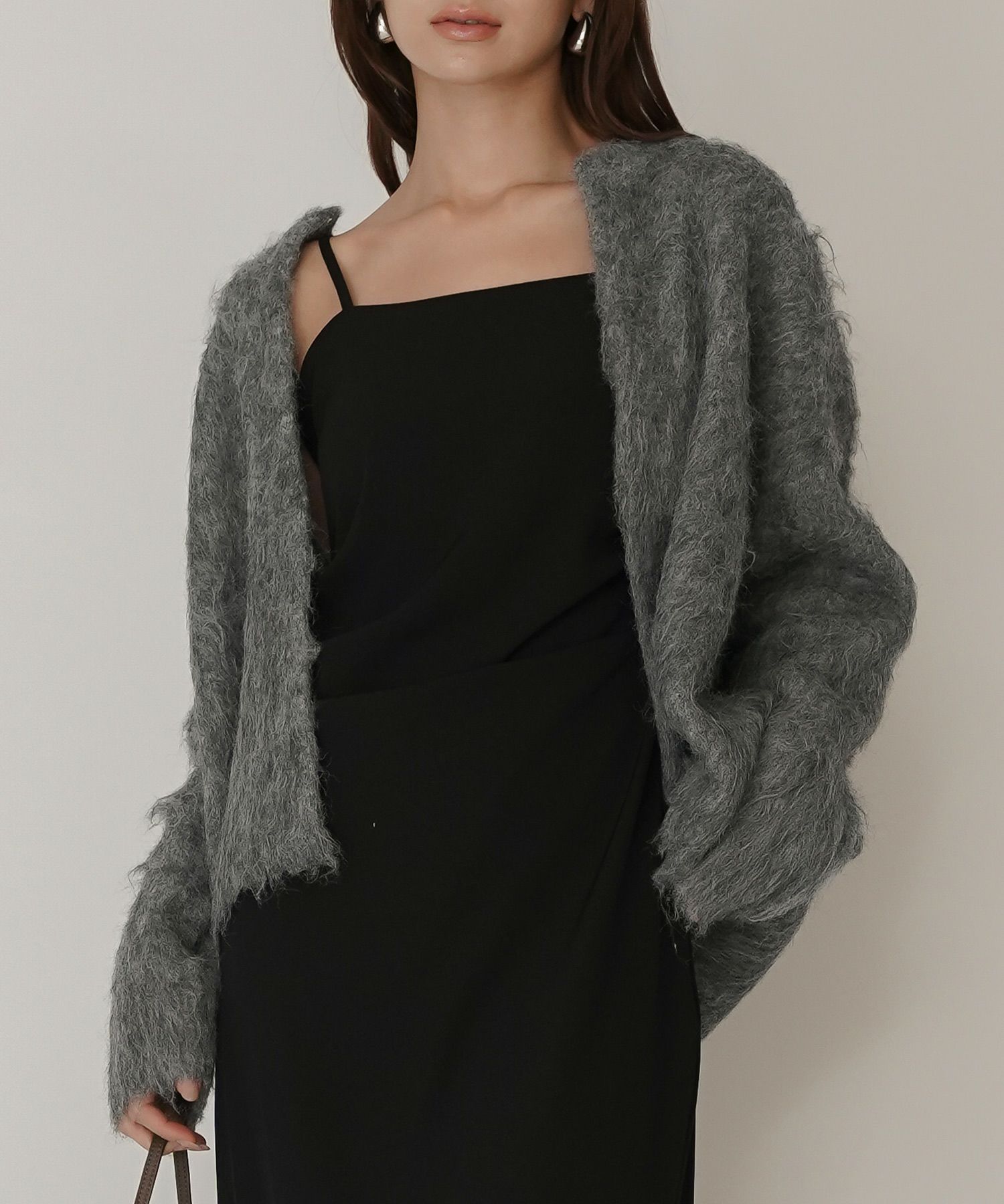 モテニット ふわふわニット モヘア デートコーデ ディナー クリスマス あざと可愛い オーバーサイズ 羽織 韓国風 綺麗め 細見え カジュアル KINO THE KEI