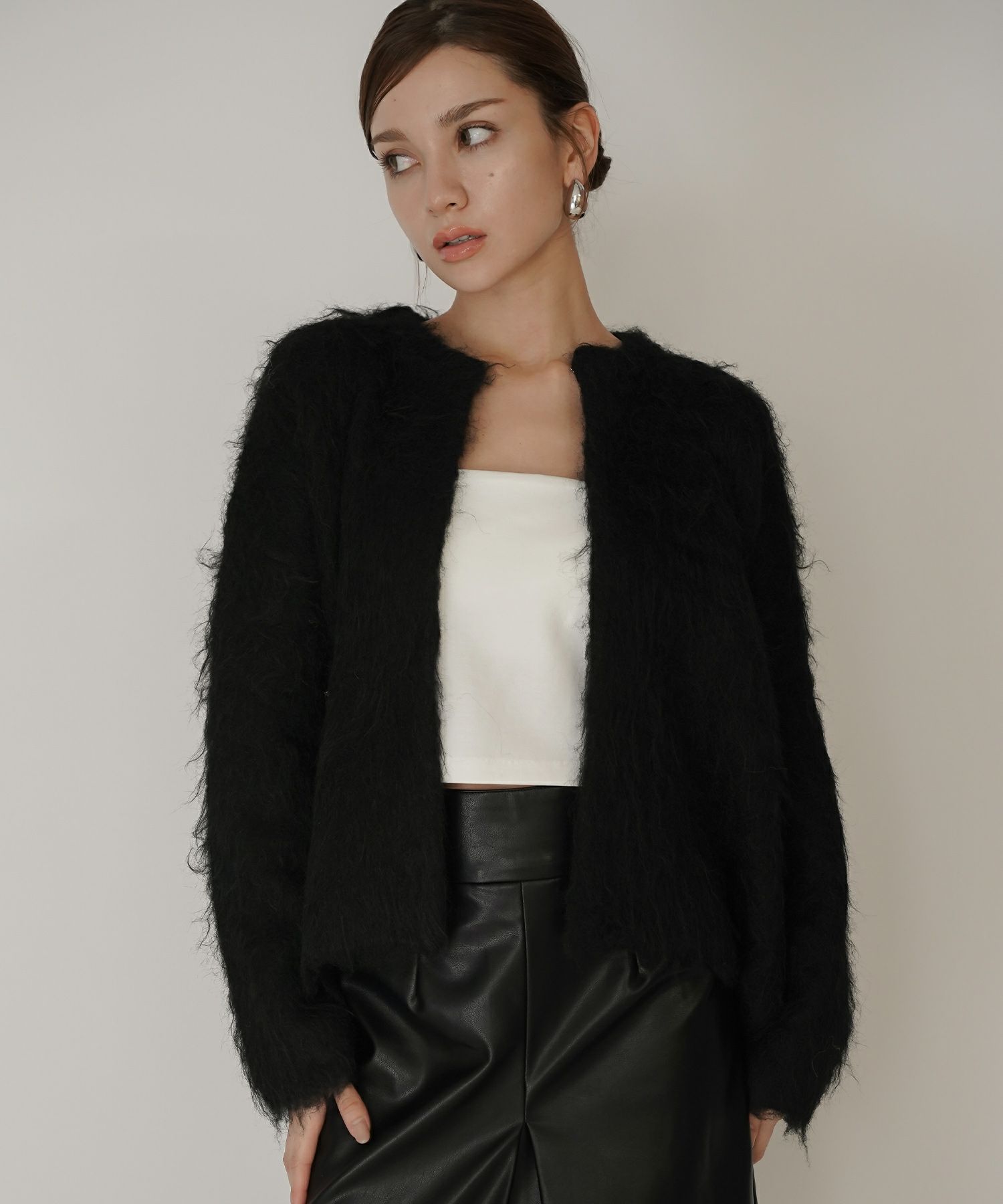 モテニット ふわふわニット モヘア デートコーデ ディナー クリスマス あざと可愛い オーバーサイズ 羽織 韓国風 綺麗め 細見え カジュアル KINO THE KEI