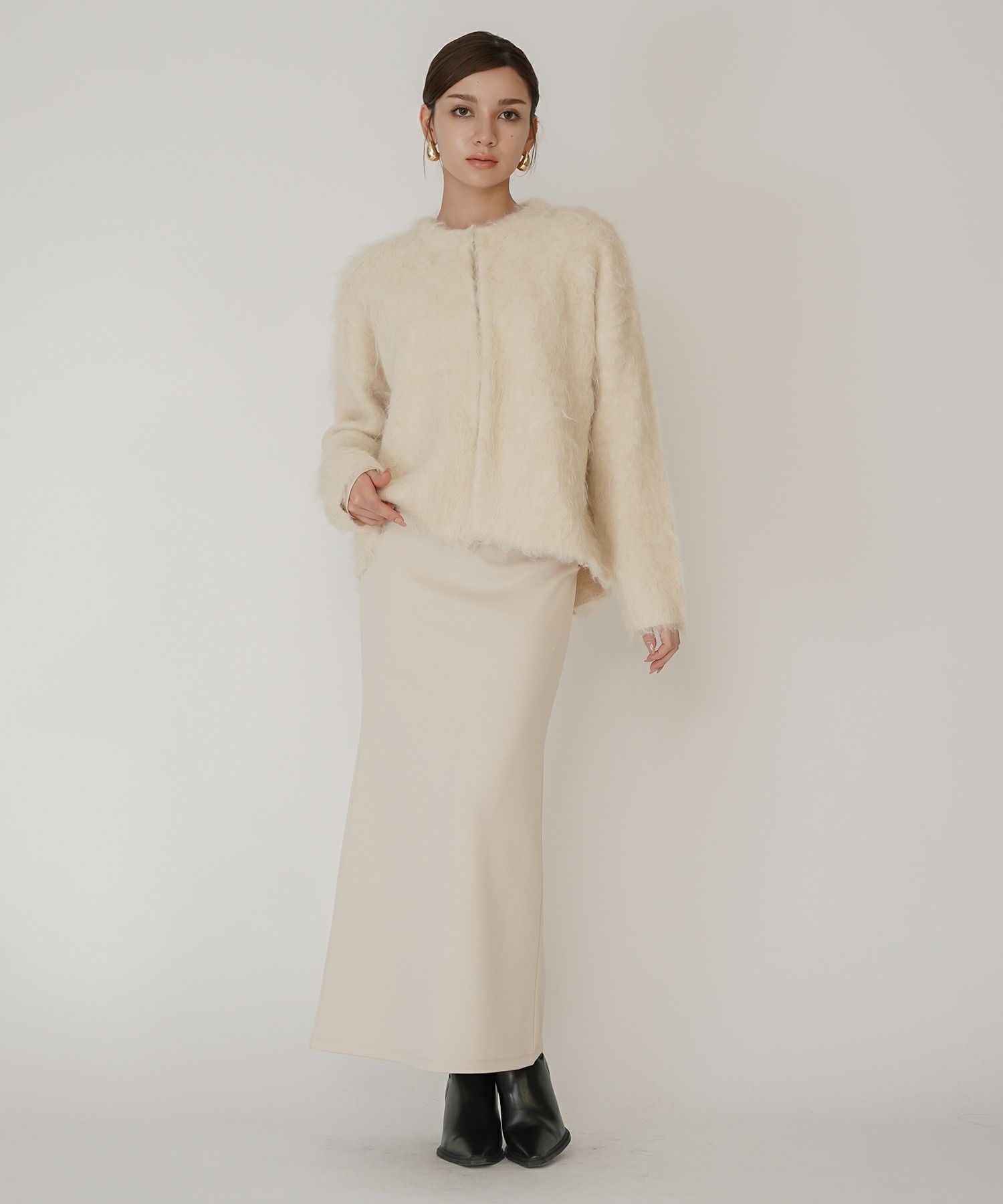 モテニット ふわふわニット モヘア デートコーデ ディナー クリスマス あざと可愛い オーバーサイズ 羽織 韓国風 綺麗め 細見え カジュアル KINO THE KEI