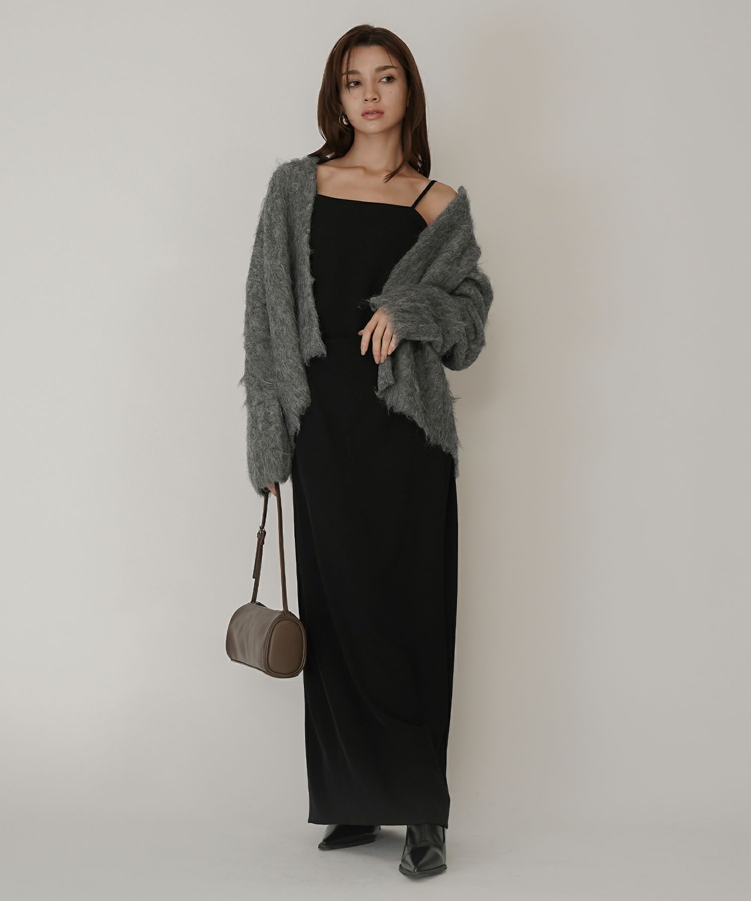 モテニット ふわふわニット モヘア デートコーデ ディナー クリスマス あざと可愛い オーバーサイズ 羽織 韓国風 綺麗め 細見え カジュアル KINO THE KEI