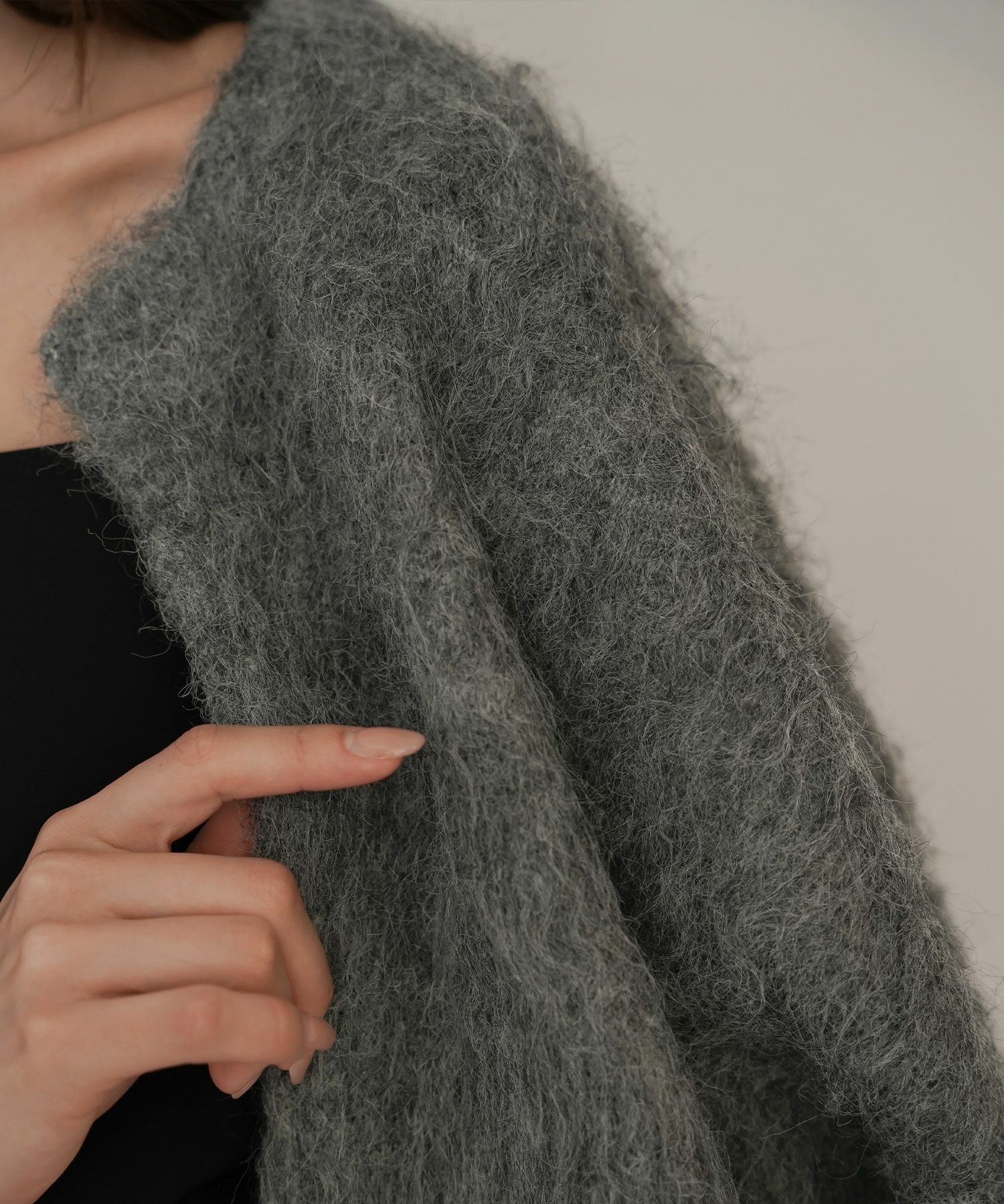 モテニット ふわふわニット モヘア デートコーデ ディナー クリスマス あざと可愛い オーバーサイズ 羽織 韓国風 綺麗め 細見え カジュアル KINO THE KEI