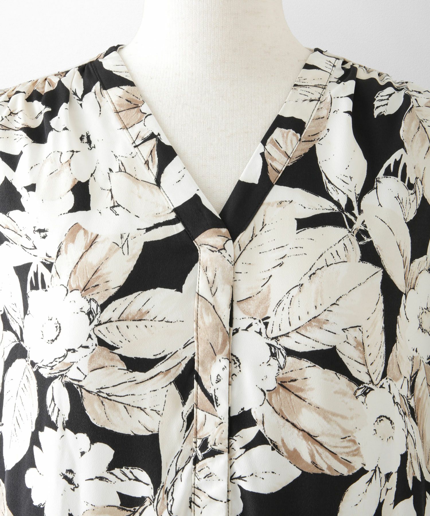 花柄 ティアード ワンピース レディース 大花柄 フラワー エレガント ロング丈 ネイビー/ブラック/M/長袖