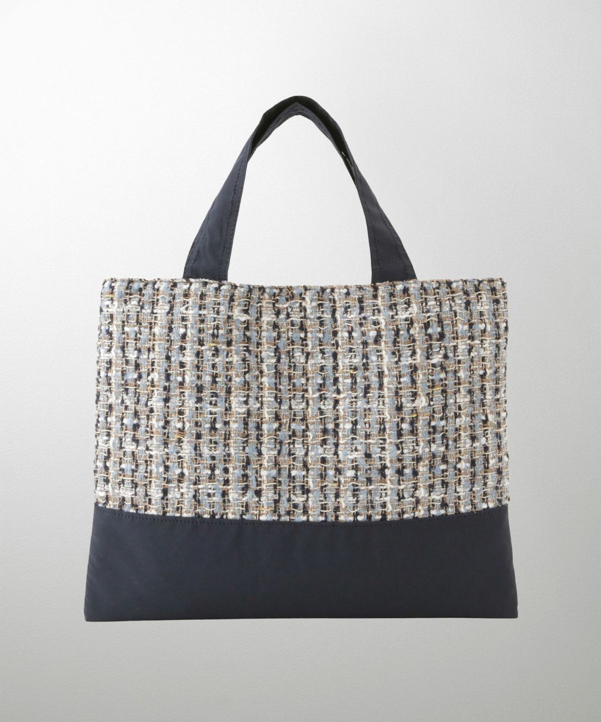 レディース バッグ 無地 ツイード 異素材 オケージョン 春 夏 秋 冬 サブバッグ ネイビー ブラック フリー