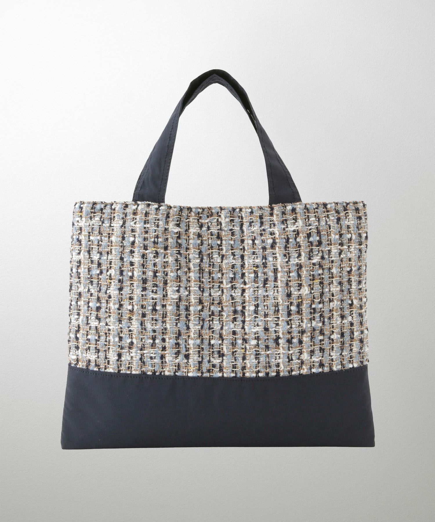 レディース バッグ 無地 ツイード 異素材 オケージョン 春 夏 秋 冬 サブバッグ ネイビー ブラック フリー