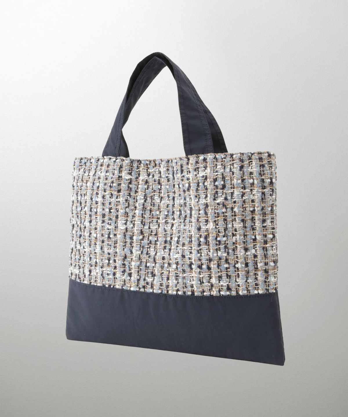 レディース バッグ 無地 ツイード 異素材 オケージョン 春 夏 秋 冬 サブバッグ ネイビー ブラック フリー