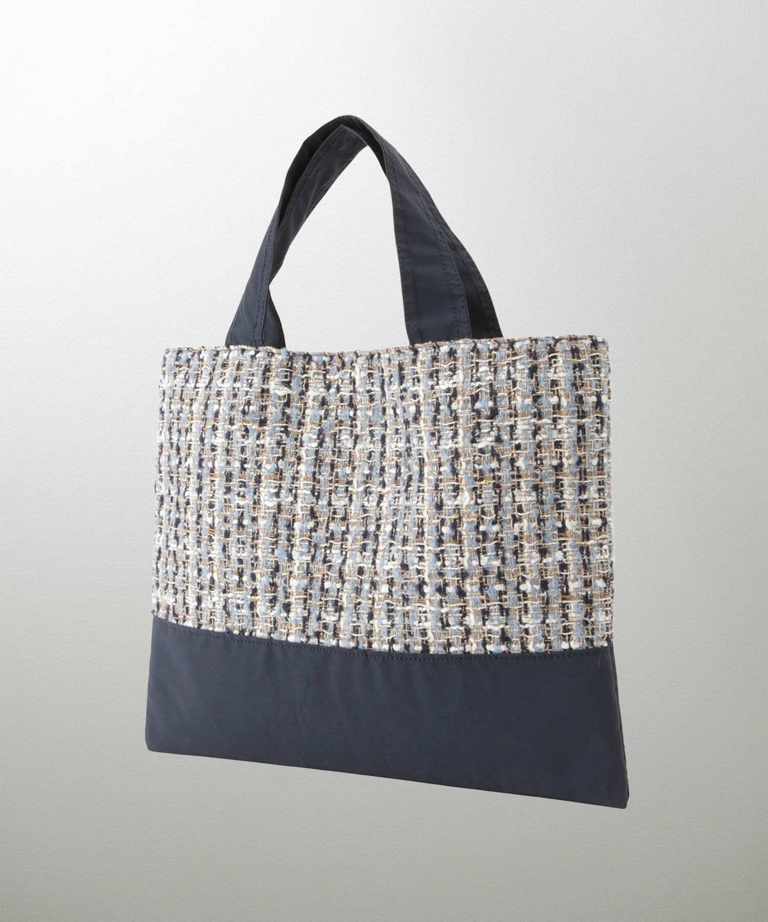 レディース バッグ 無地 ツイード 異素材 オケージョン 春 夏 秋 冬 サブバッグ ネイビー ブラック フリー