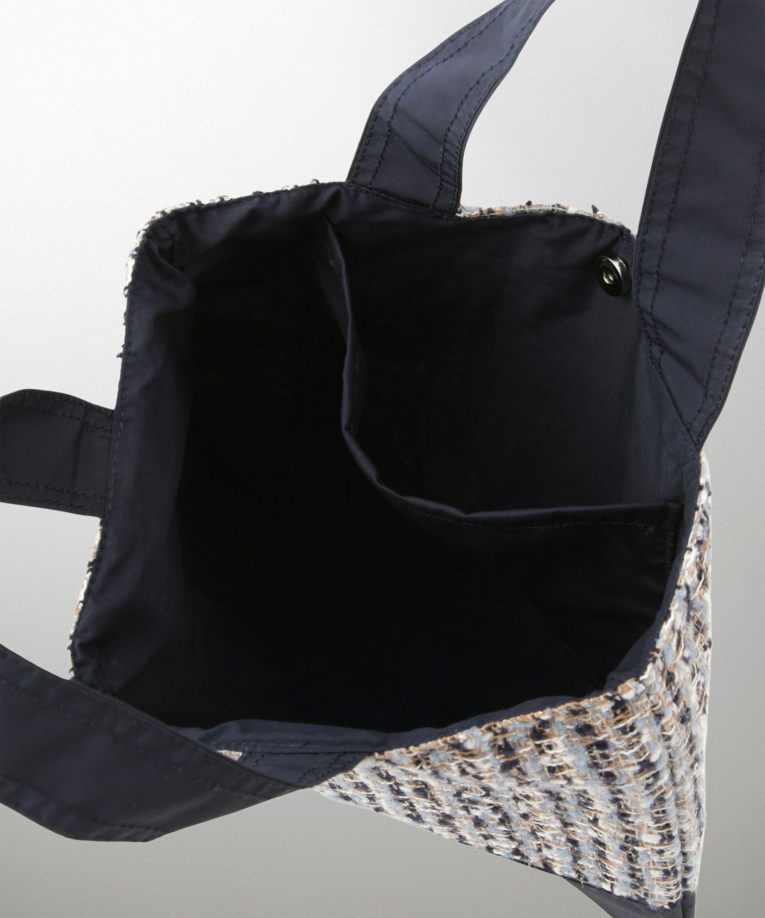 レディース バッグ 無地 ツイード 異素材 オケージョン 春 夏 秋 冬 サブバッグ ネイビー ブラック フリー