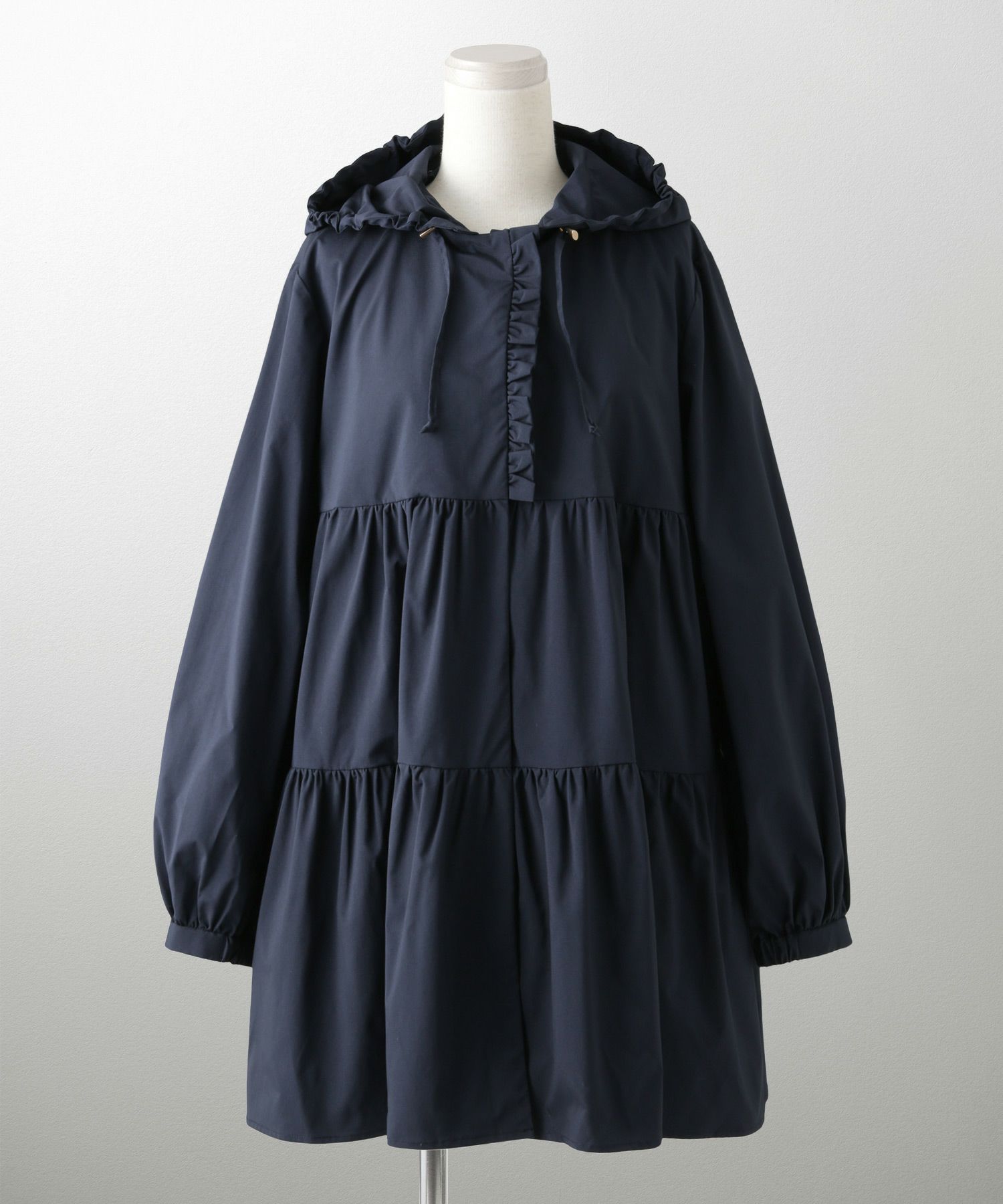 2way ティアード デザイン ライトアウター コート ネイビー/ベージュ/ブラック/M