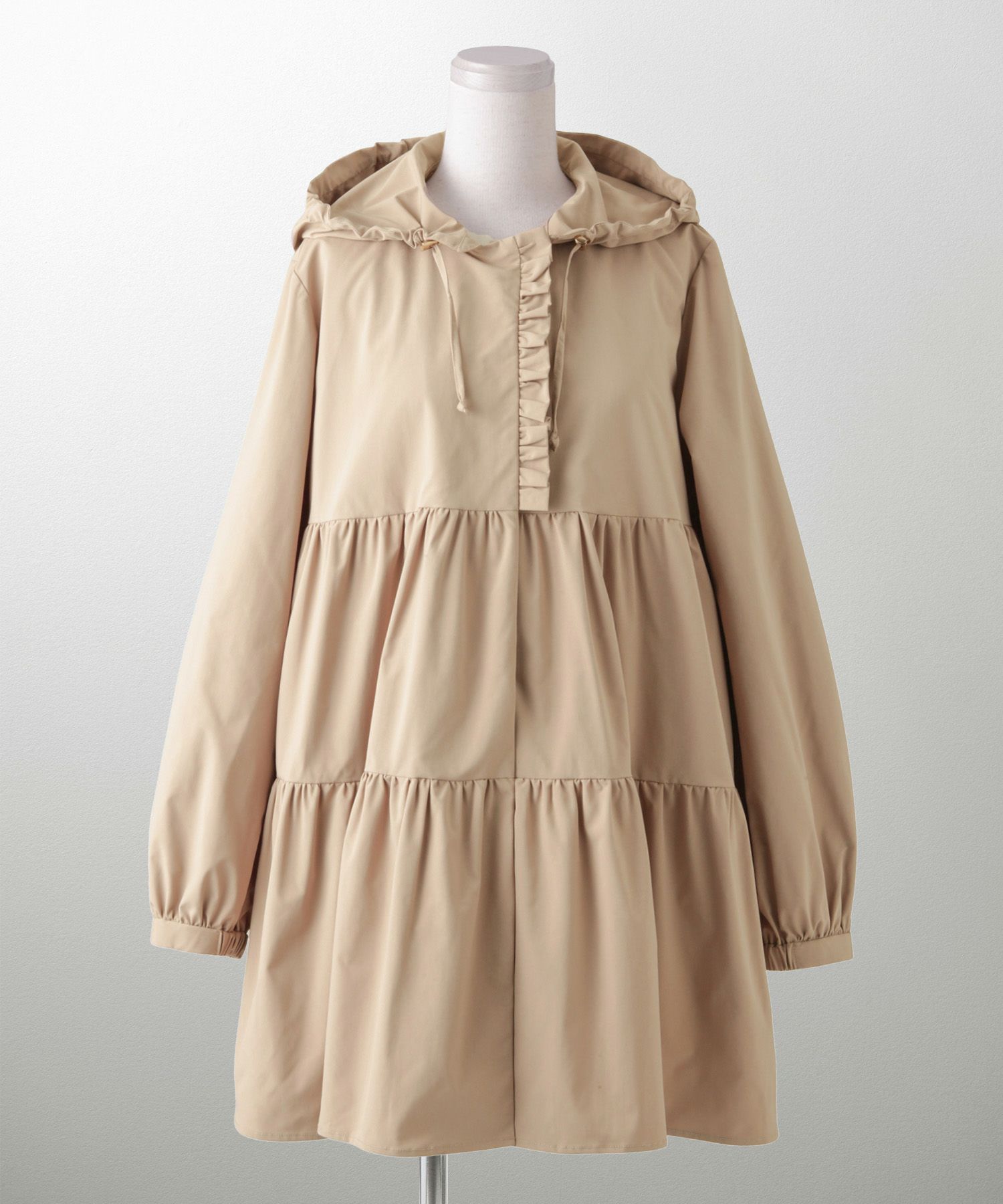 2way ティアード デザイン ライトアウター コート ネイビー/ベージュ/ブラック/M