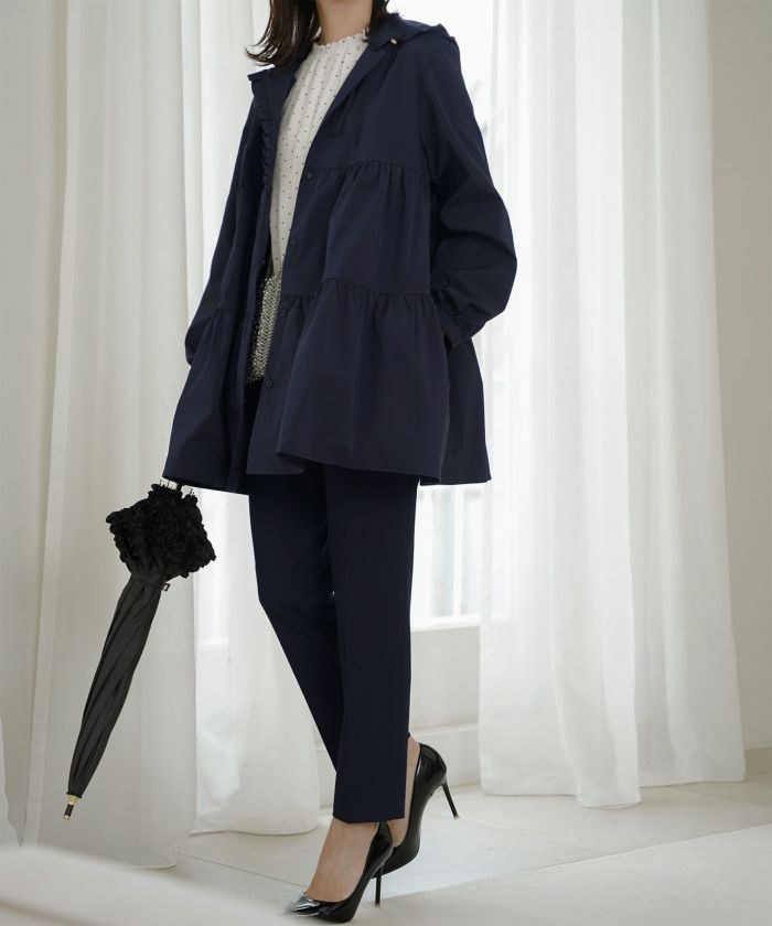 2way ティアード デザイン ライトアウター コート ネイビー/ベージュ/ブラック/M