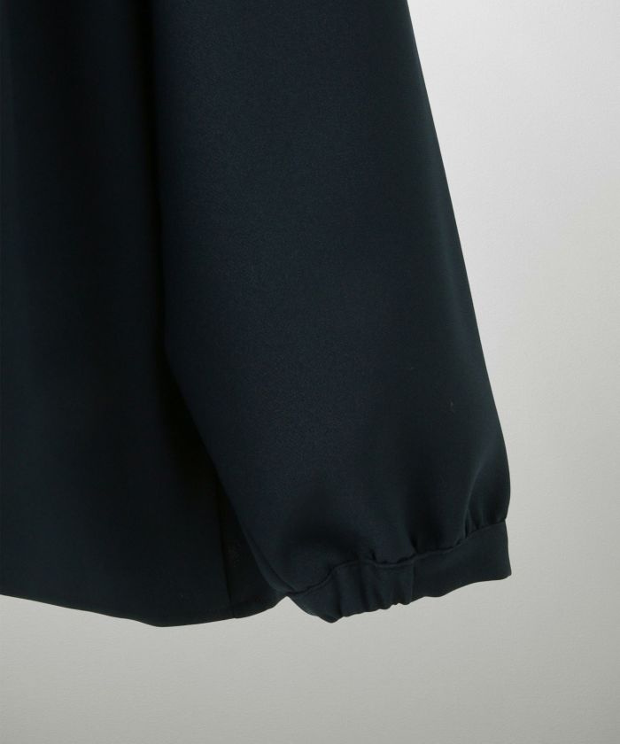 レース 襟付き ブラウス レディース レース襟 長袖 フレア ペプラム チュニック きれいめ 洗える ホワイト/ネイビー/ブラック/M