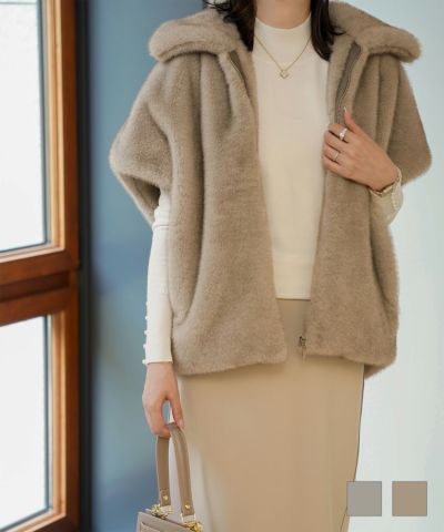 美品✨Theory セオリー エコファー フェイク毛皮 ジレ ベスト M 美品✨Theory セオリー エコファー フェイク毛皮 ジレ ベスト M