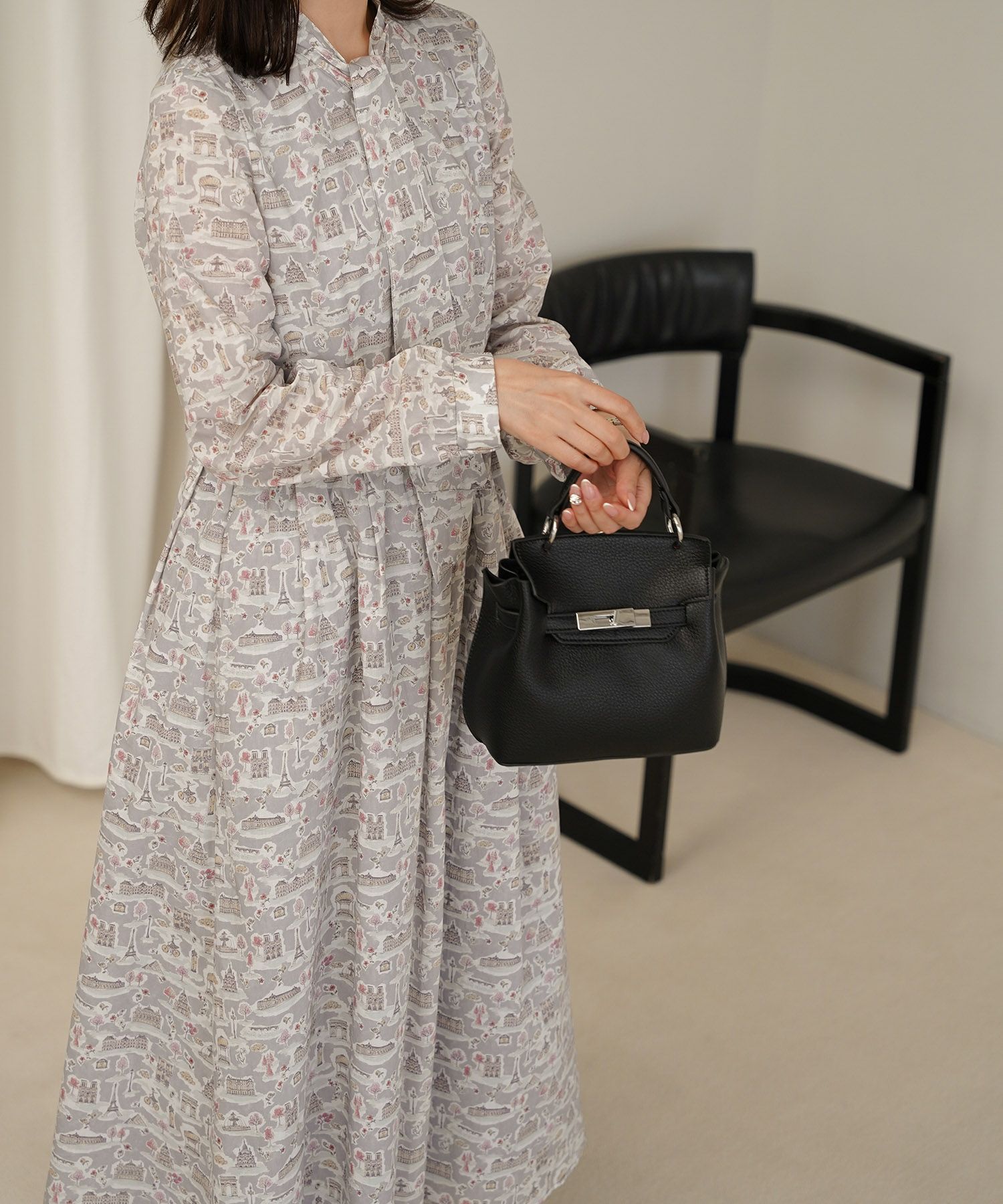 Winter-SALE ボウタイ ワンピース Made with Liberty Fabric HUIT 全4