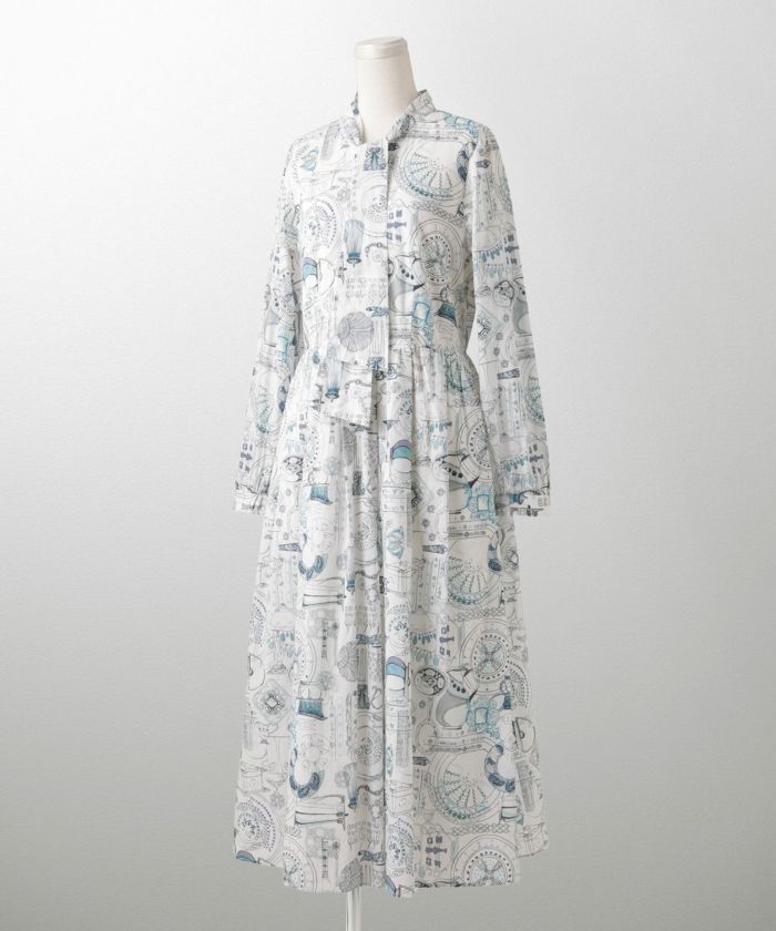 Ｄ＆Ｇ　花柄　水玉　ボウタイ　シャツ　ワンピース　シルク　38 M D＆G 花柄 水玉 ボウタイ シャツ ワンピース シルク 38 M