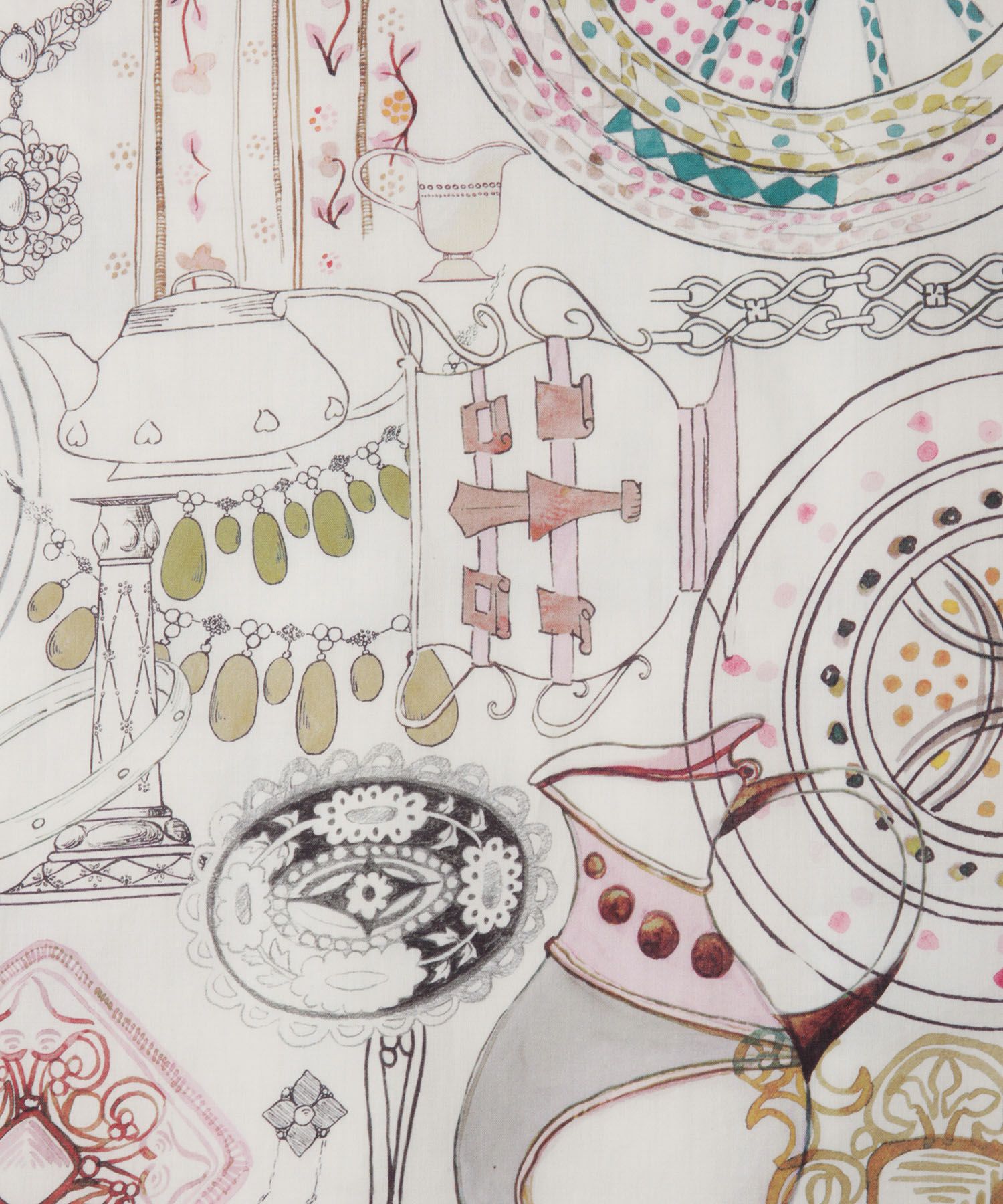 レディース ワンピース ボウタイ リバティ柄 長袖 パリ 陶器 長袖 きれいめ 上品 洗える グレー/ピンク/ブルー/ベージュ/M