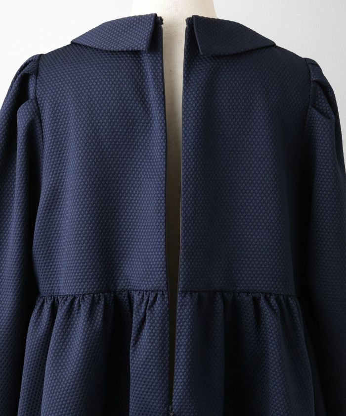 【未使用】HUIT 襟付き ジャガード ペプラム ブラウス セール】襟付き ジャガード ペプラム ブラウス HUIT（シャツ/ブラウス