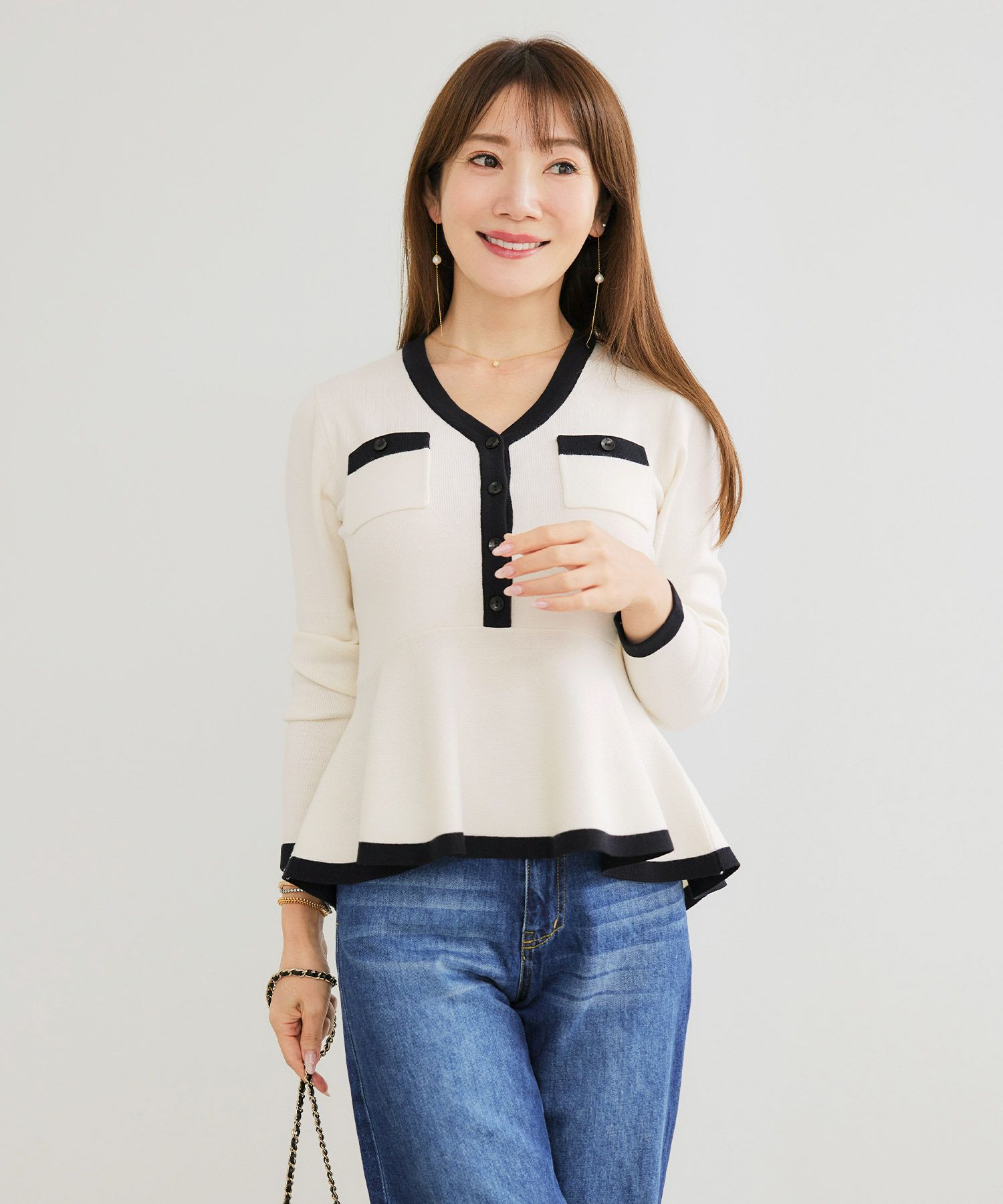 手洗い可 レディース 長袖 秋冬春 長袖 可愛い 上品 きれいめ オフィス 大人カジュアル フェミニン ジョイントスペース