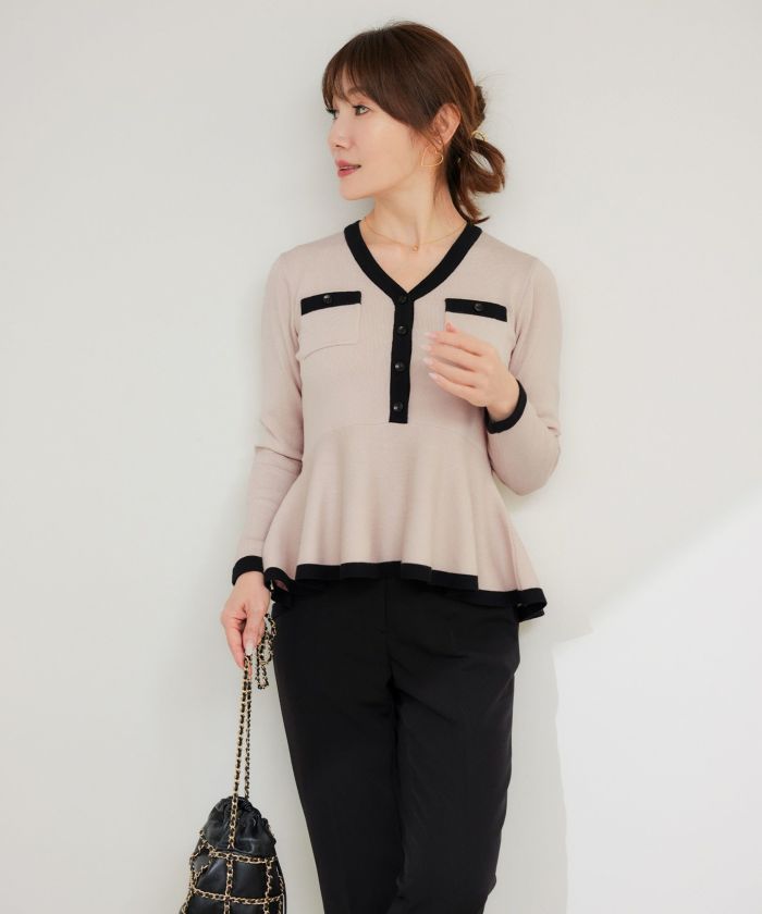 手洗い可 レディース 長袖 秋冬春 長袖 可愛い 上品 きれいめ オフィス 大人カジュアル フェミニン ジョイントスペース