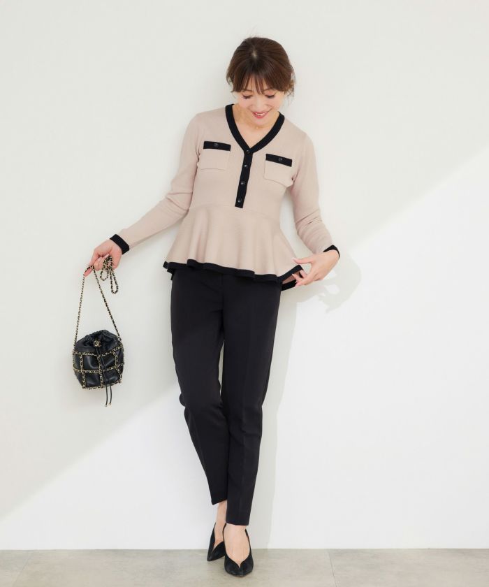 手洗い可 レディース 長袖 秋冬春 長袖 可愛い 上品 きれいめ オフィス 大人カジュアル フェミニン ジョイントスペース