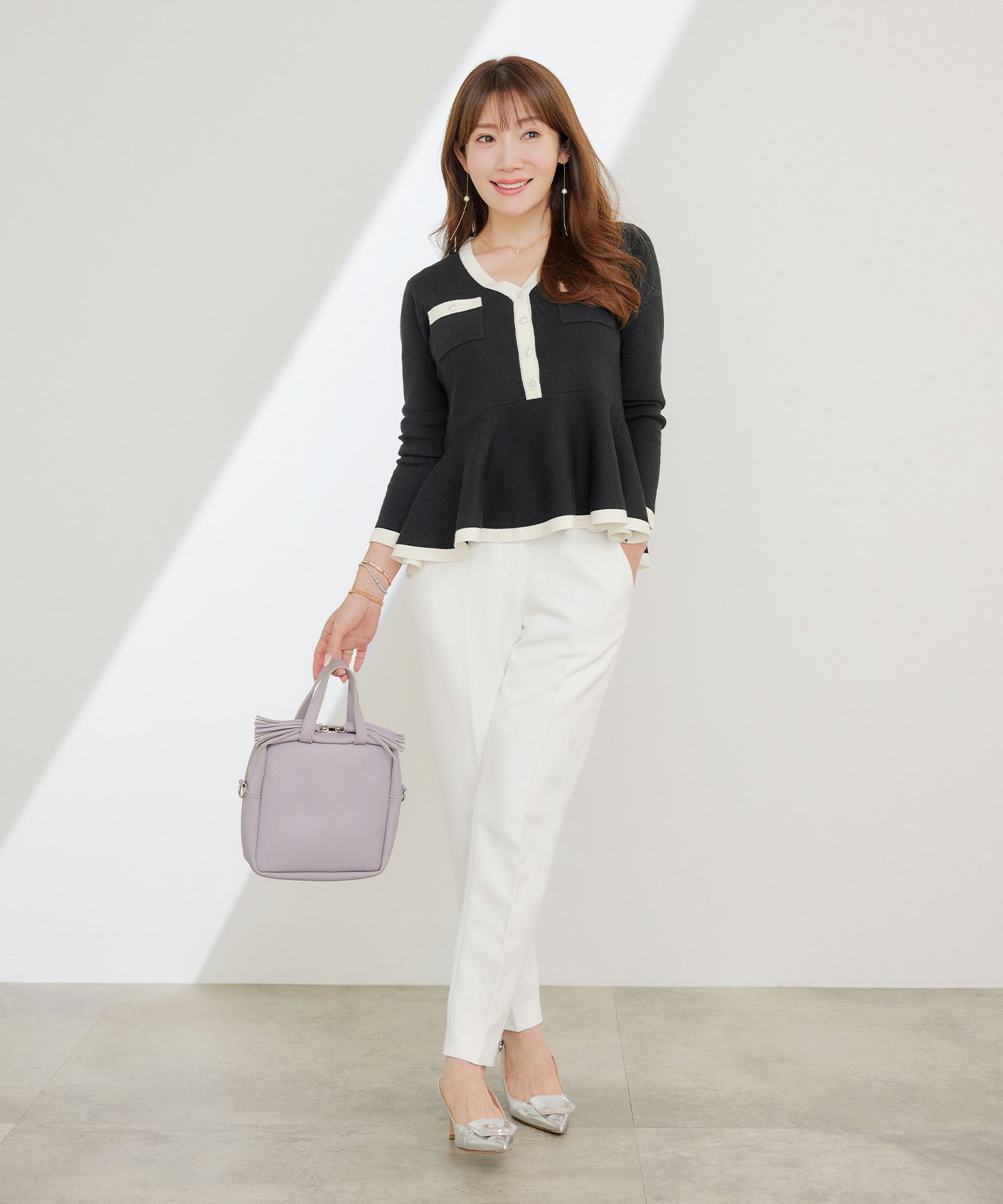 手洗い可 レディース 長袖 秋冬春 長袖 可愛い 上品 きれいめ オフィス 大人カジュアル フェミニン ジョイントスペース