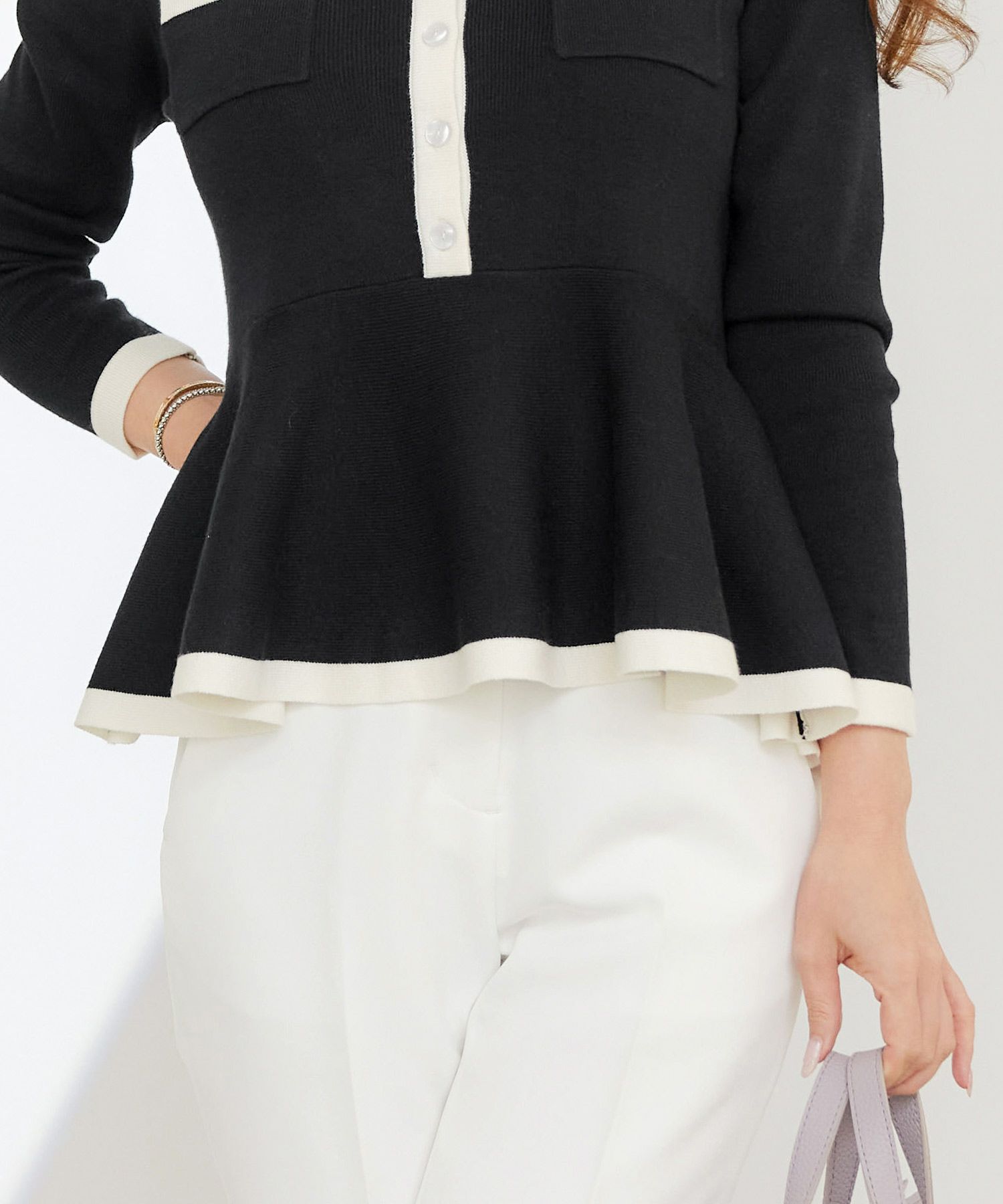 手洗い可 レディース 長袖 秋冬春 長袖 可愛い 上品 きれいめ オフィス 大人カジュアル フェミニン ジョイントスペース