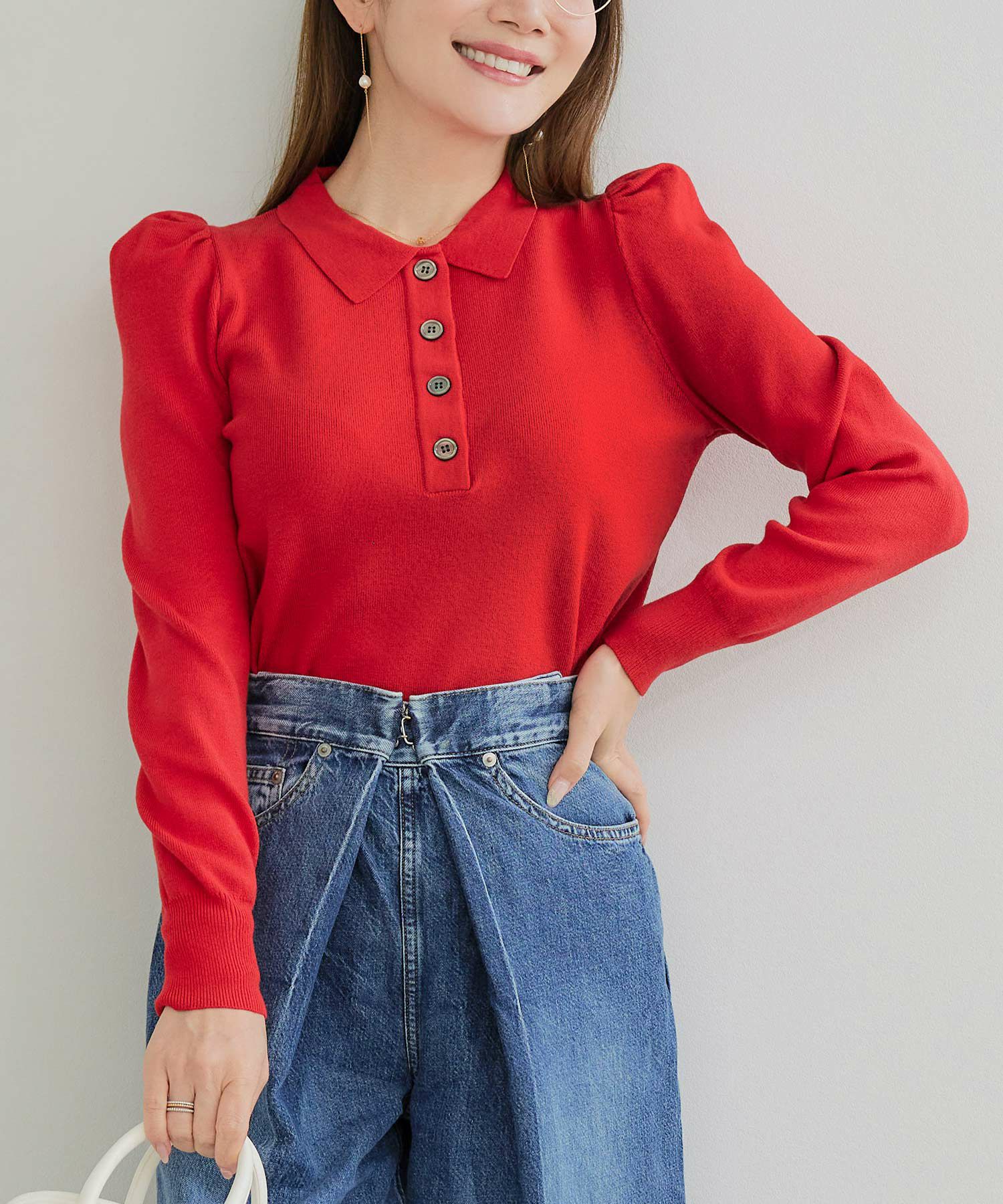 手洗い可 レディース 長袖 秋冬春 長袖 可愛い 上品 きれいめ オフィス 色 フェミニン ジョイントスペース