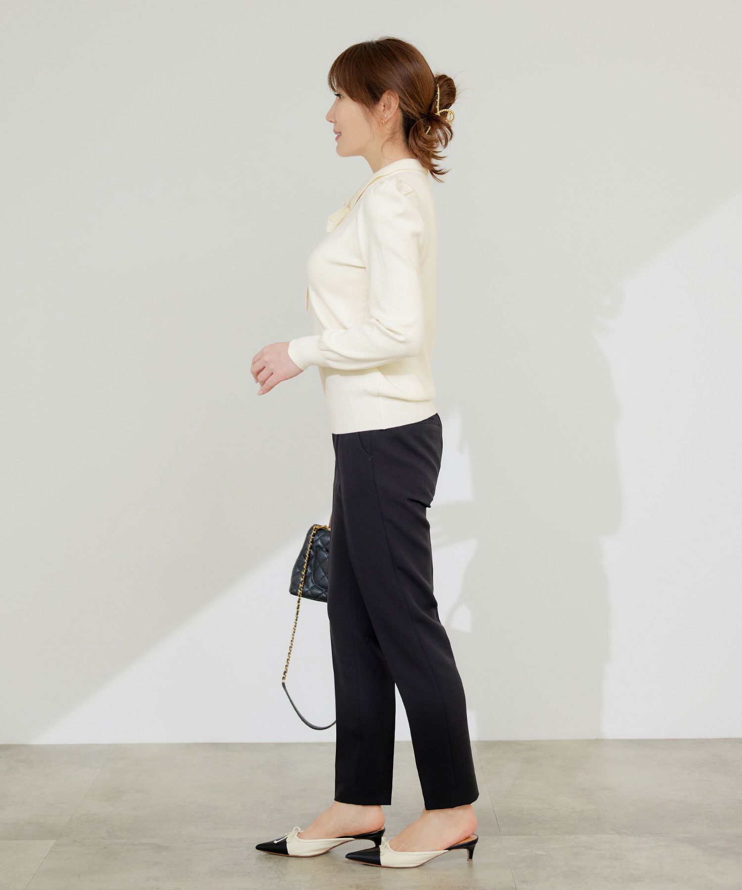 手洗い可 レディース 長袖 秋冬春 長袖 可愛い 上品 きれいめ オフィス 色 フェミニン ジョイントスペース