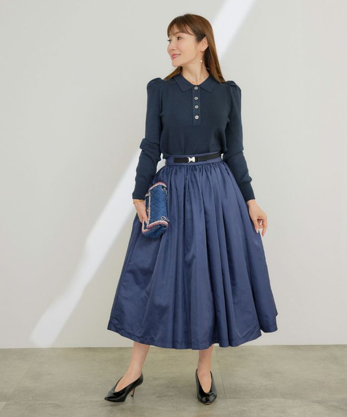 手洗い可 レディース 長袖 秋冬春 長袖 可愛い 上品 きれいめ オフィス 色 フェミニン ジョイントスペース