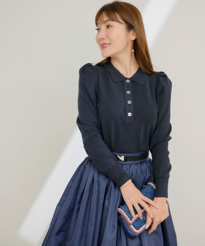 手洗い可 レディース 長袖 秋冬春 長袖 可愛い 上品 きれいめ オフィス 色 フェミニン ジョイントスペース