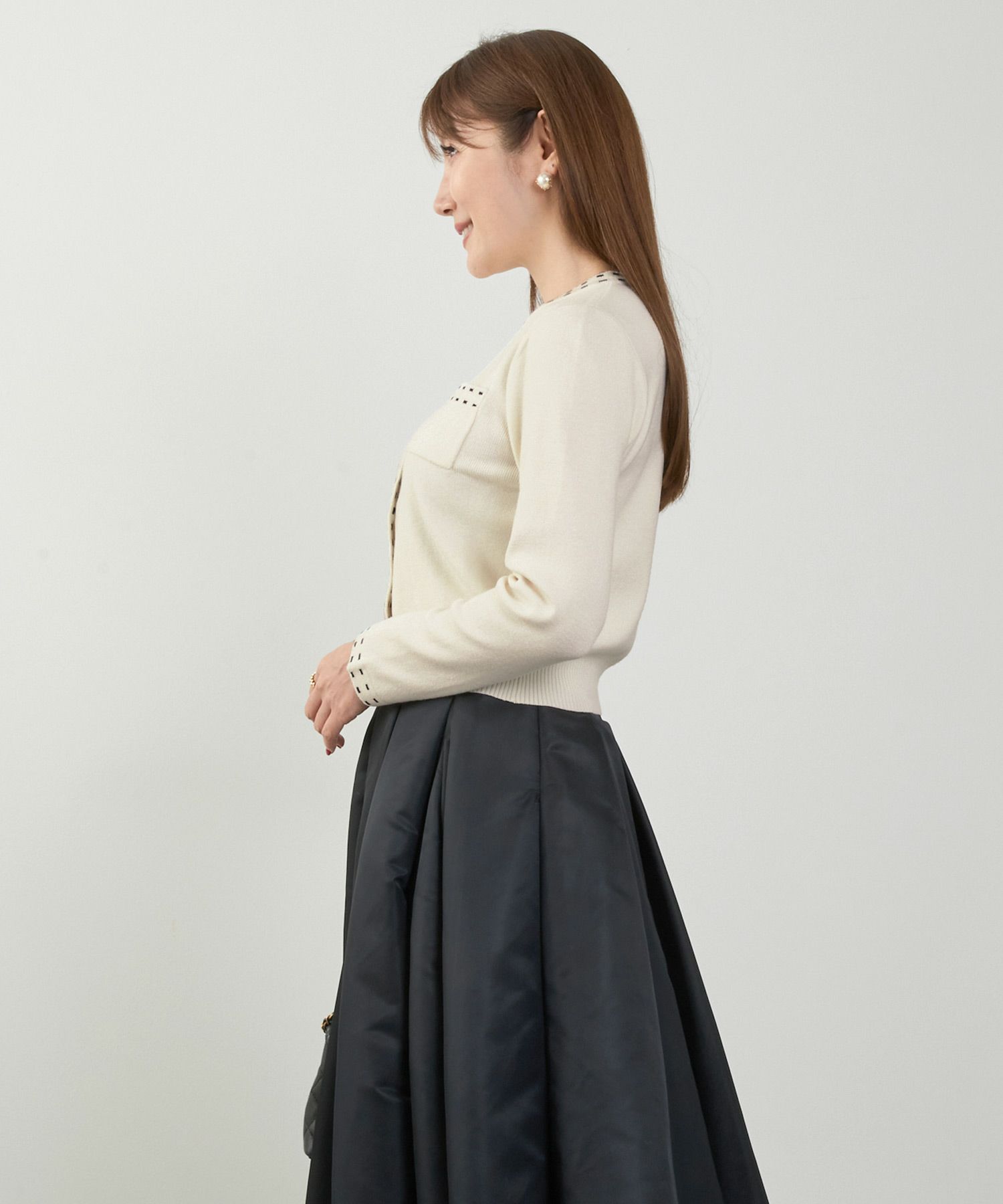 手洗い可 レディース 長袖 秋冬春 長袖 可愛い 上品 きれいめ オフィス 色 フェミニン ジョイントスペース