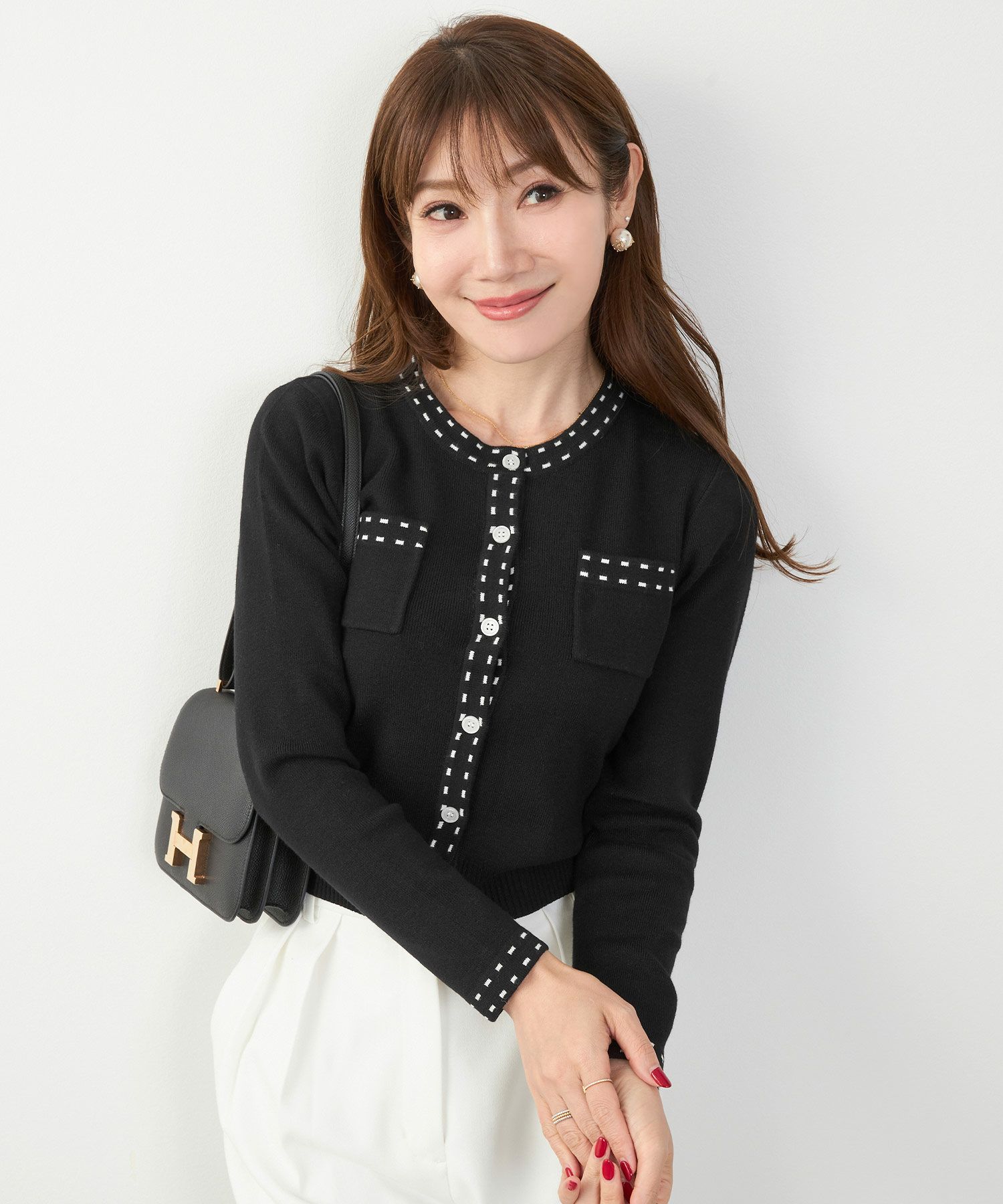 手洗い可 レディース 長袖 秋冬春 長袖 可愛い 上品 きれいめ オフィス 色 フェミニン ジョイントスペース